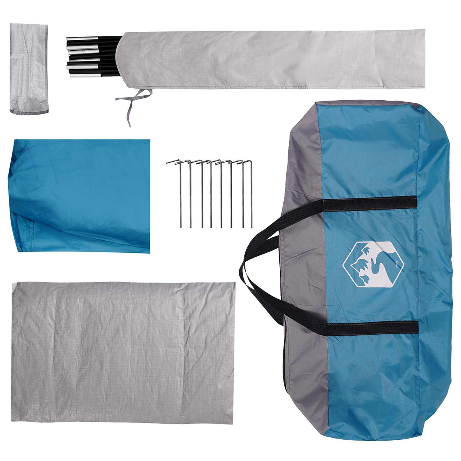 Heckklappen-Zelt mit Regenfly, wasserabweisend Blau