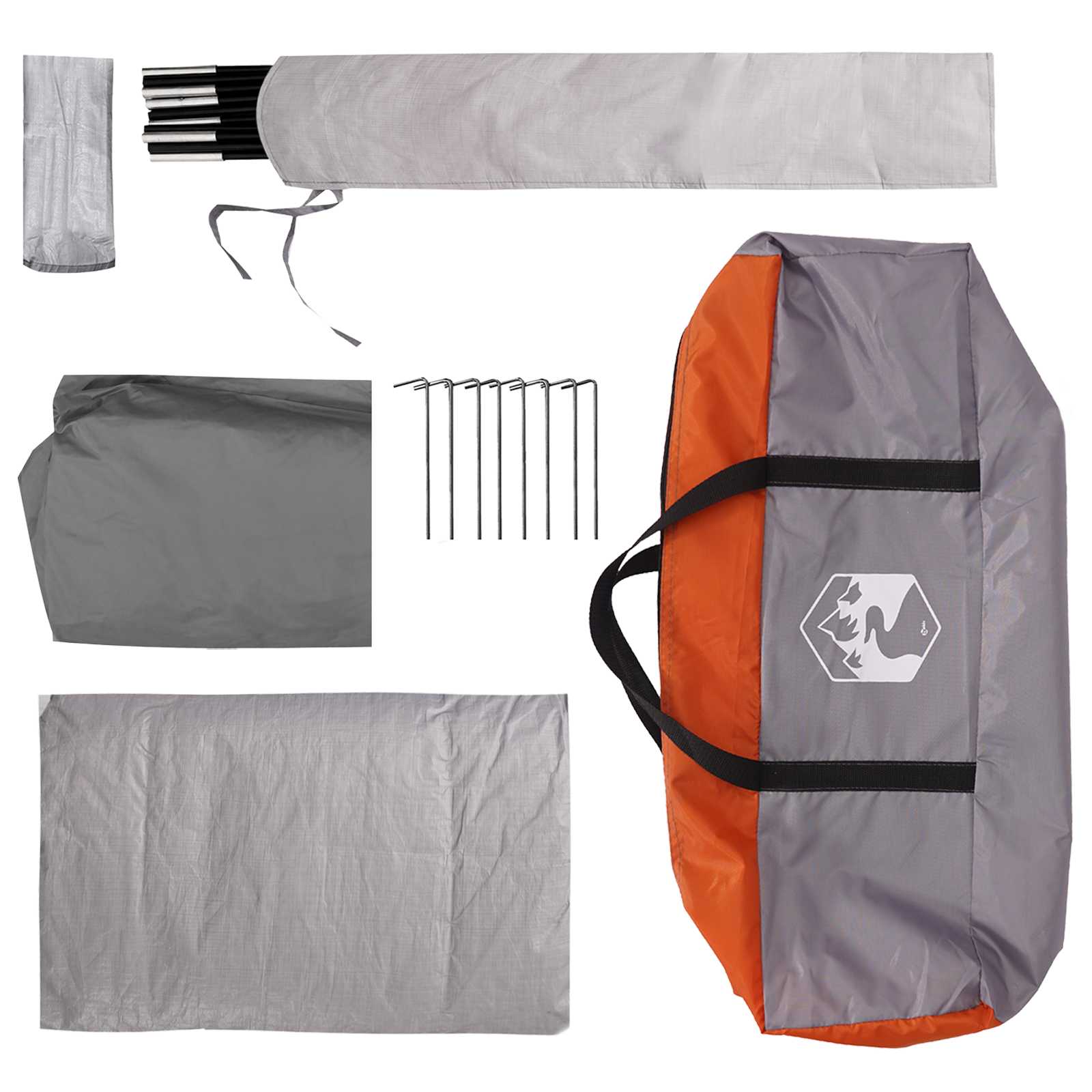 Heckklappen-Zelt mit Regenfly, wasserabweisend Grau und Orange
