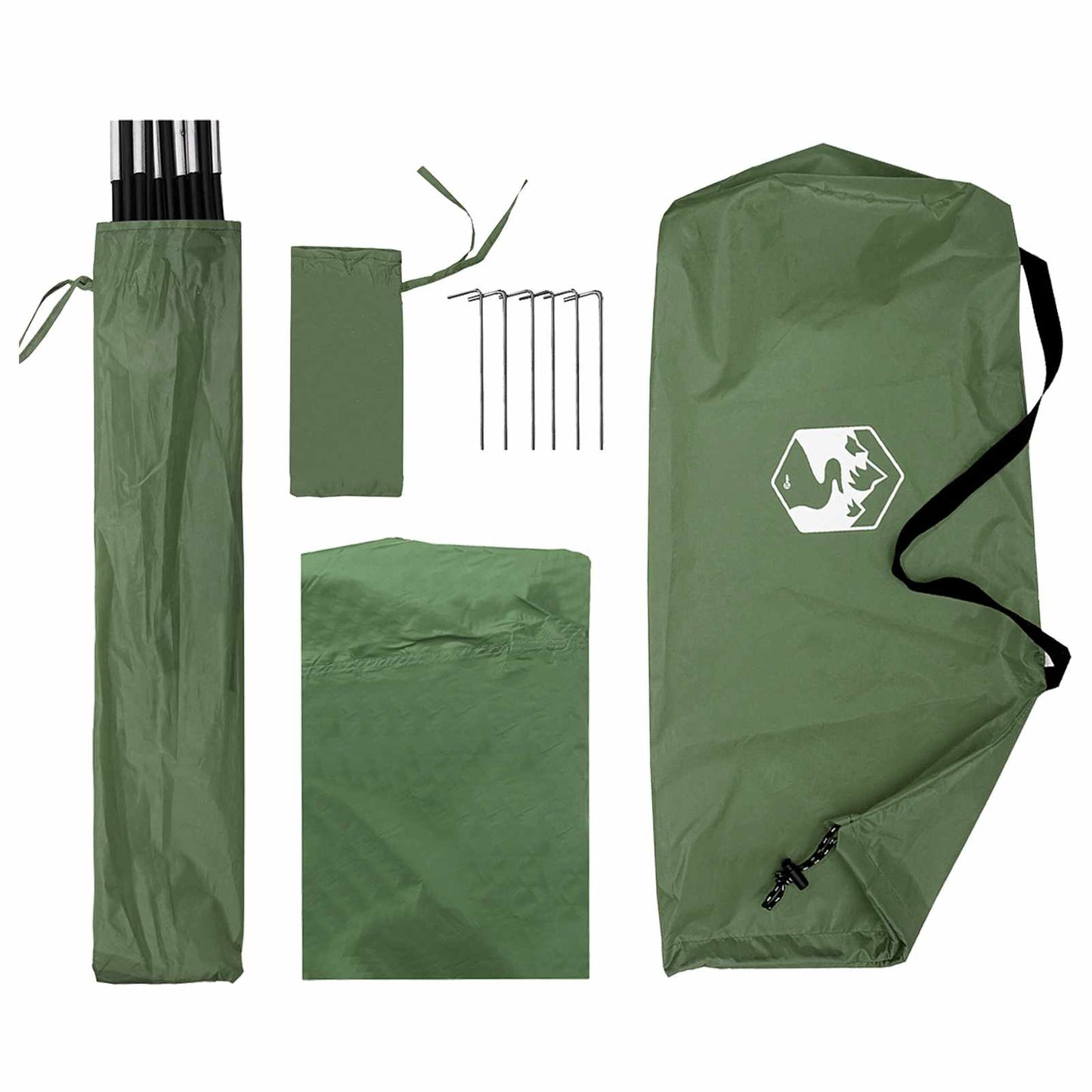 Autozelt 308 x 215 x 220 cm Grün Polyester und Stahl