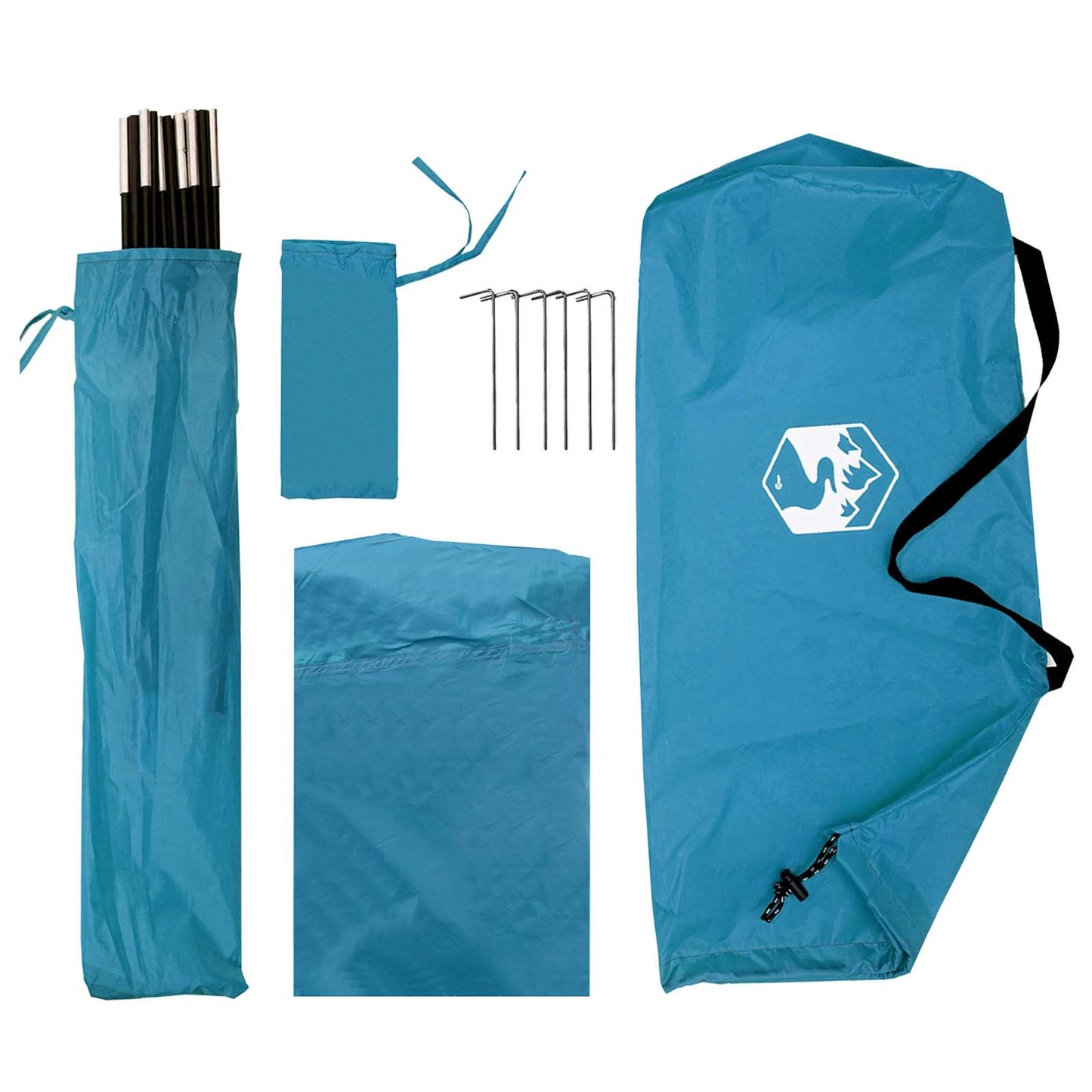 Autozelt 308 x 215 x 220 cm Blau Polyester und Stahl