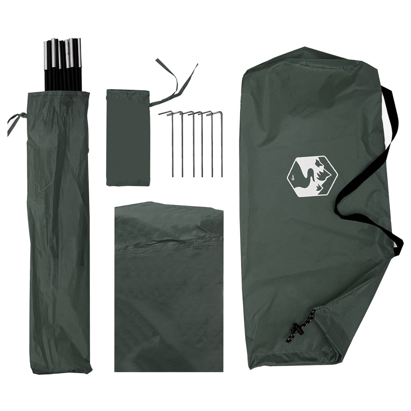 Autozelt 308 x 215 x 220 cm Olivegrün Polyester und Stahl