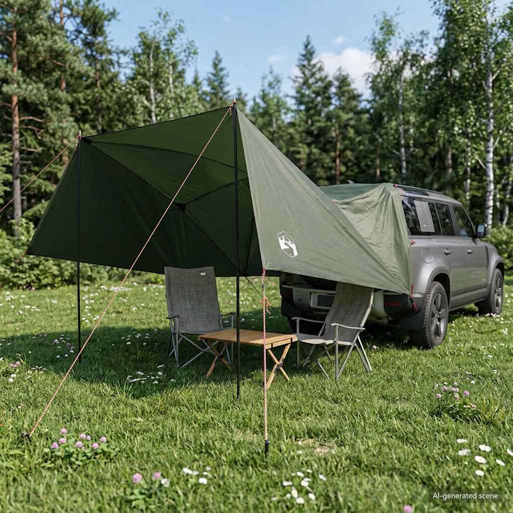Autozelt 308 x 215 x 220 cm Olivegrün Polyester und Stahl