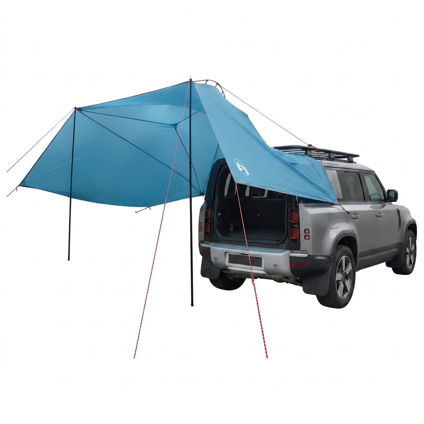 Autozelt 350 x 250 cm Blau Polyester und Stahl