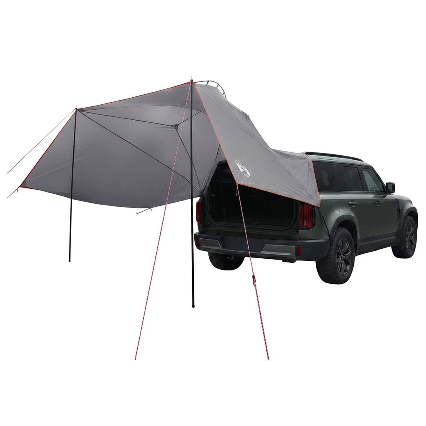 Autozelt 350 x 250 cm Grau und Orange Polyester und Stahl