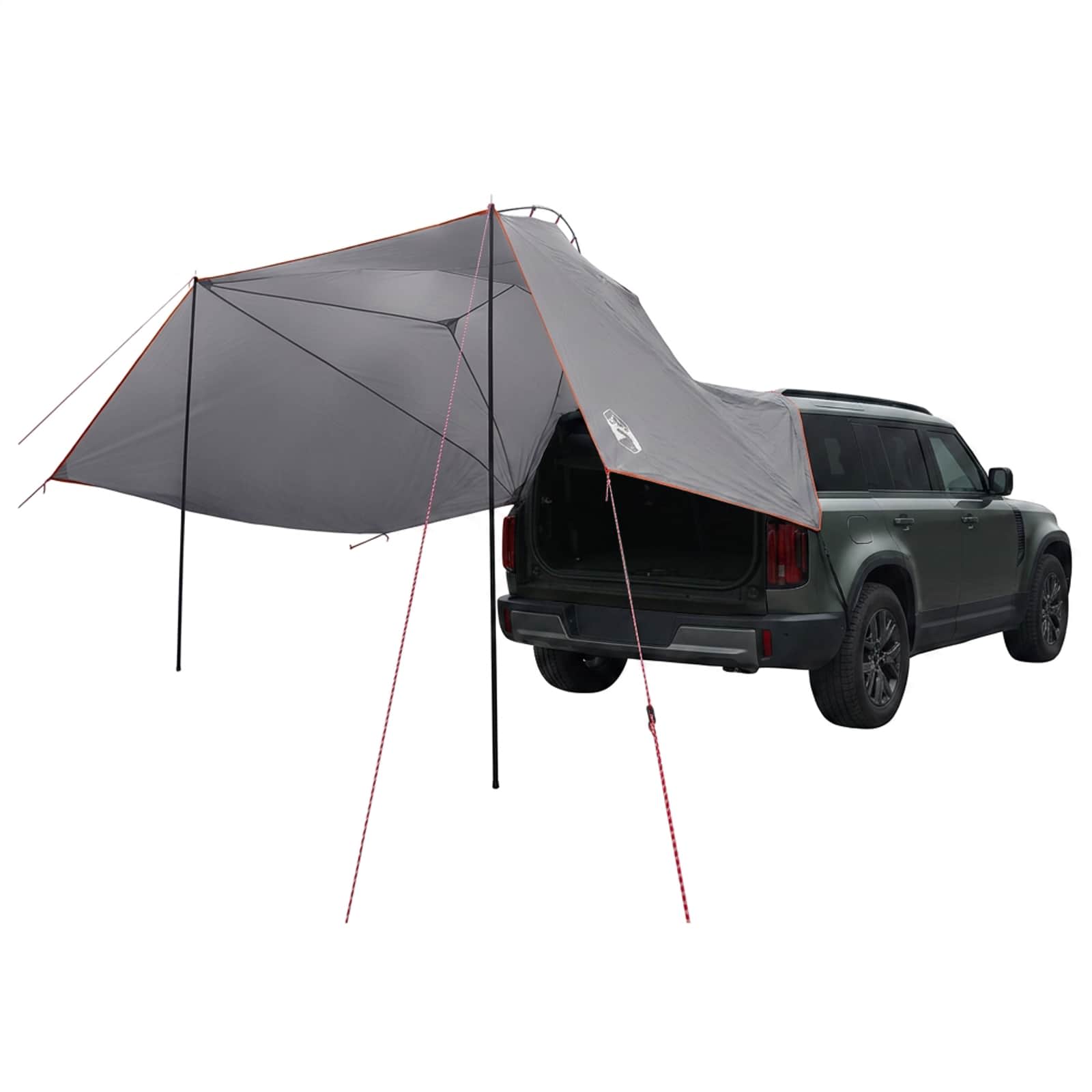 Autozelt 350 x 250 cm Grau und Orange Polyester und Stahl
