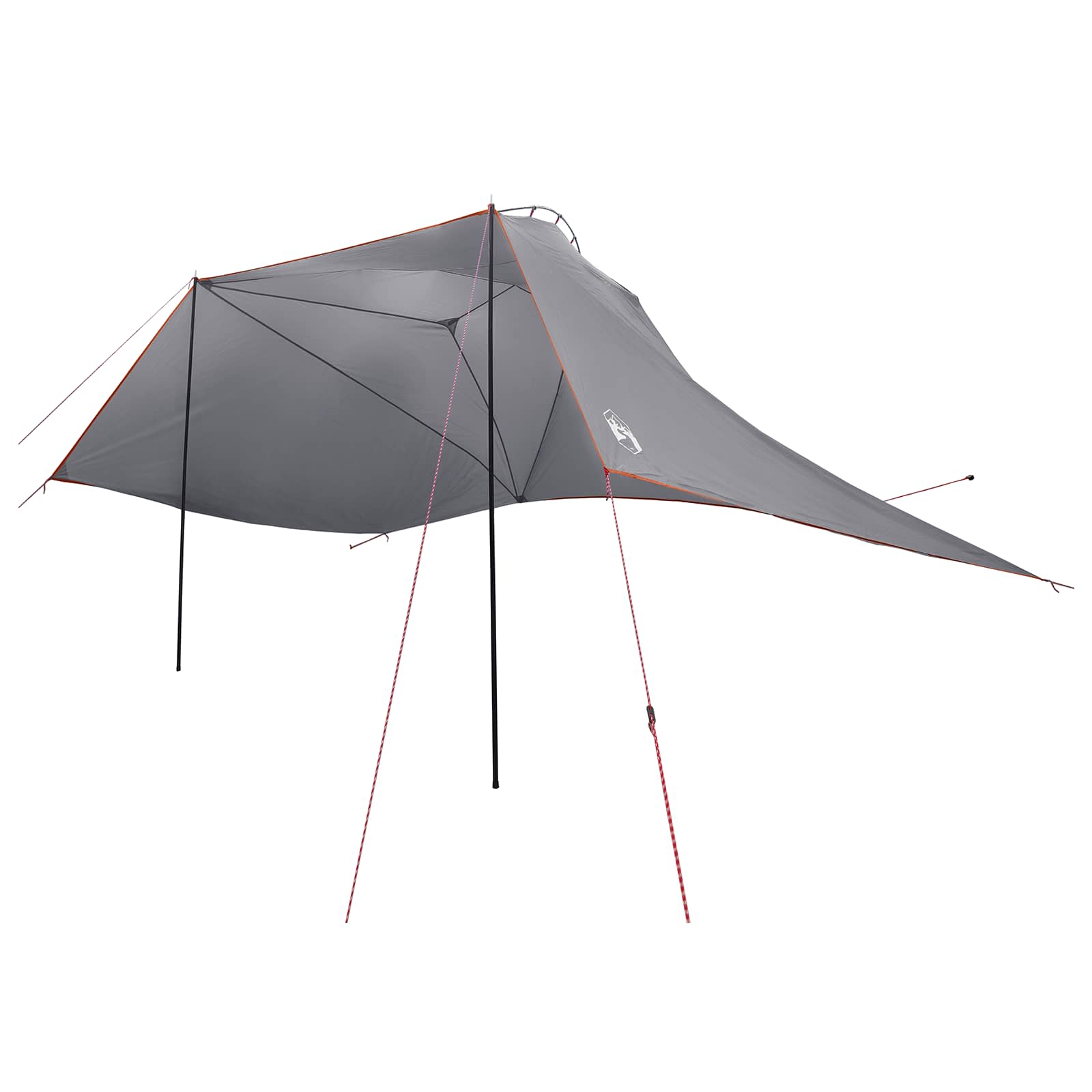 Autozelt 350 x 250 cm Grau und Orange Polyester und Stahl