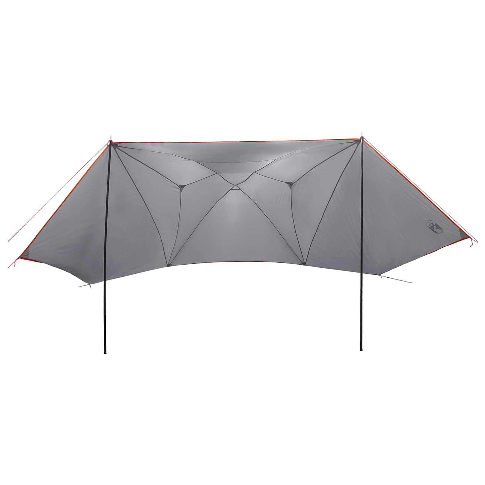 Autozelt 350 x 250 cm Grau und Orange Polyester und Stahl
