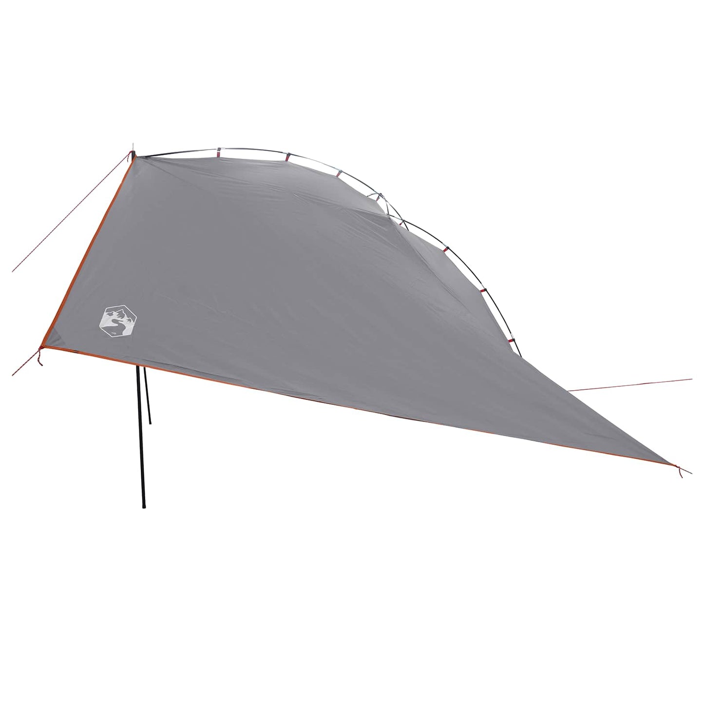 Autozelt 350 x 250 cm Grau und Orange Polyester und Stahl