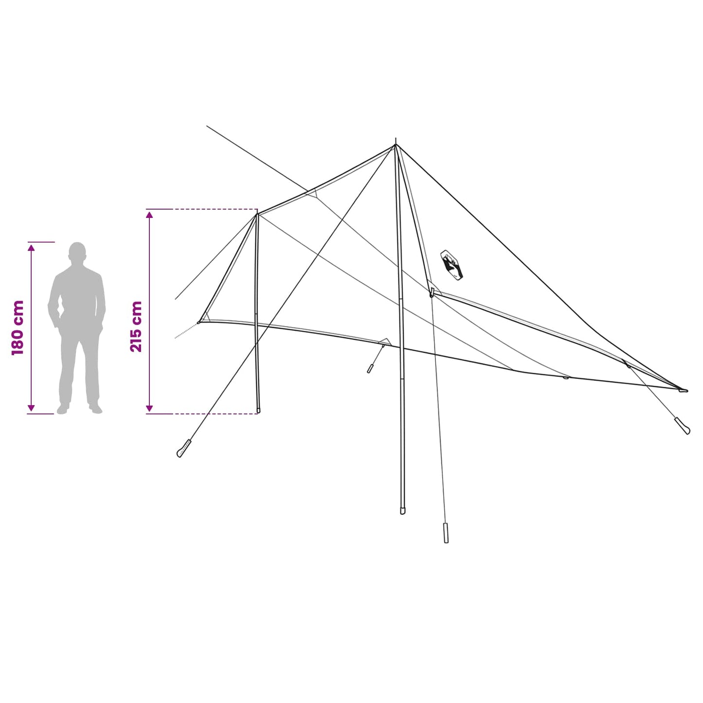 Fahrzeugmarkise Grün 518 x 580 x 215 cm Polyester und Stahl