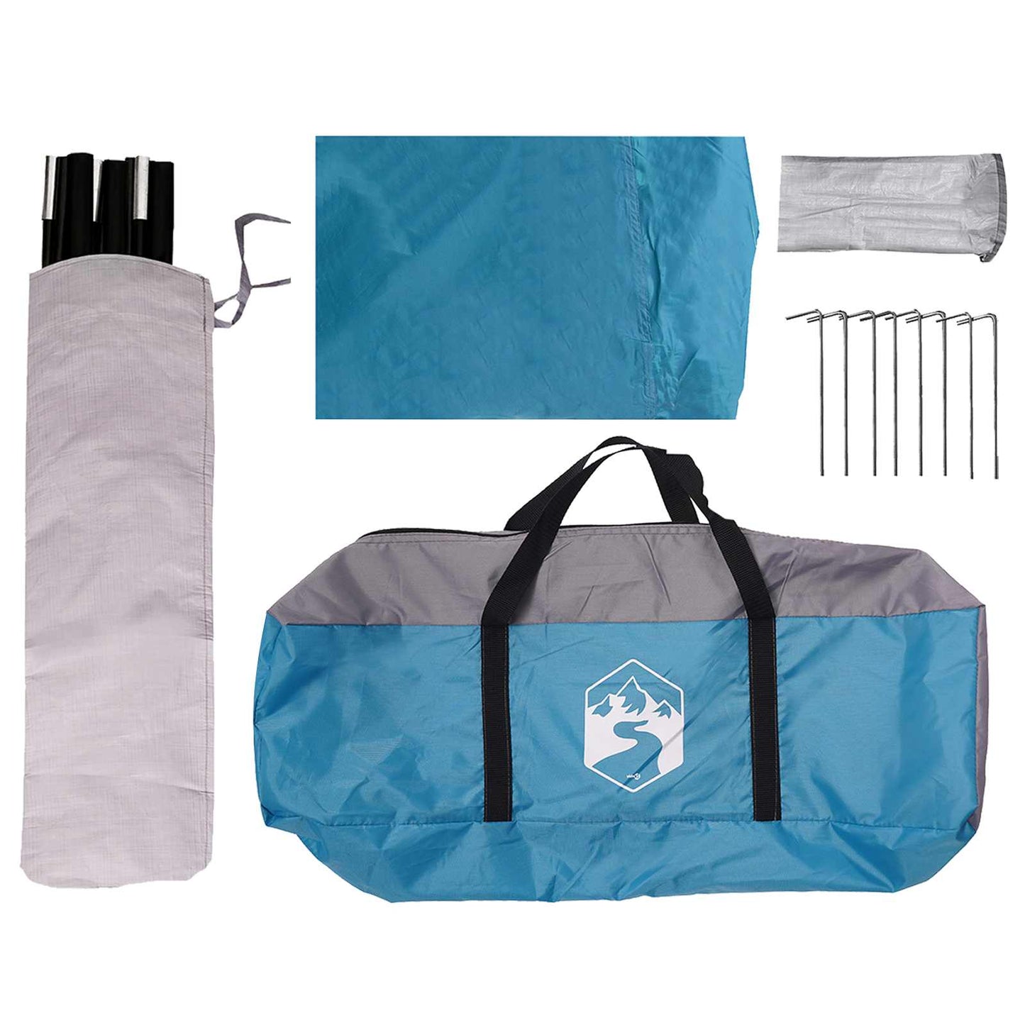 Fahrzeugmarkise Blau 518 x 580 x 215 cm Polyester und Stahl