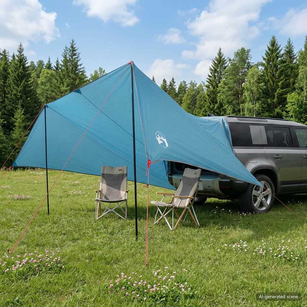 Fahrzeugmarkise Blau 518 x 580 x 215 cm Polyester und Stahl