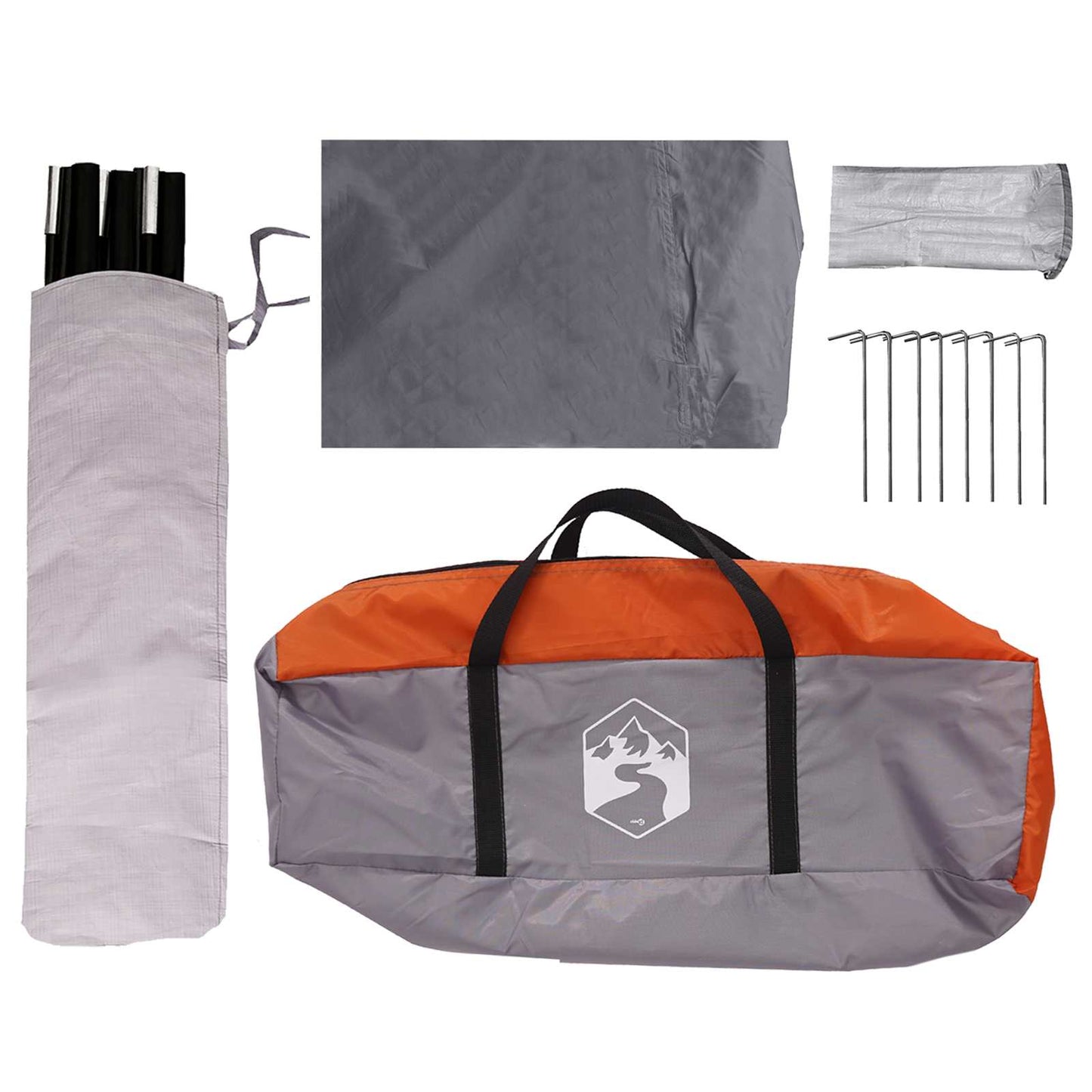Fahrzeugmarkise mit Dach Grau und Orange 518 x 580 x 215 cm