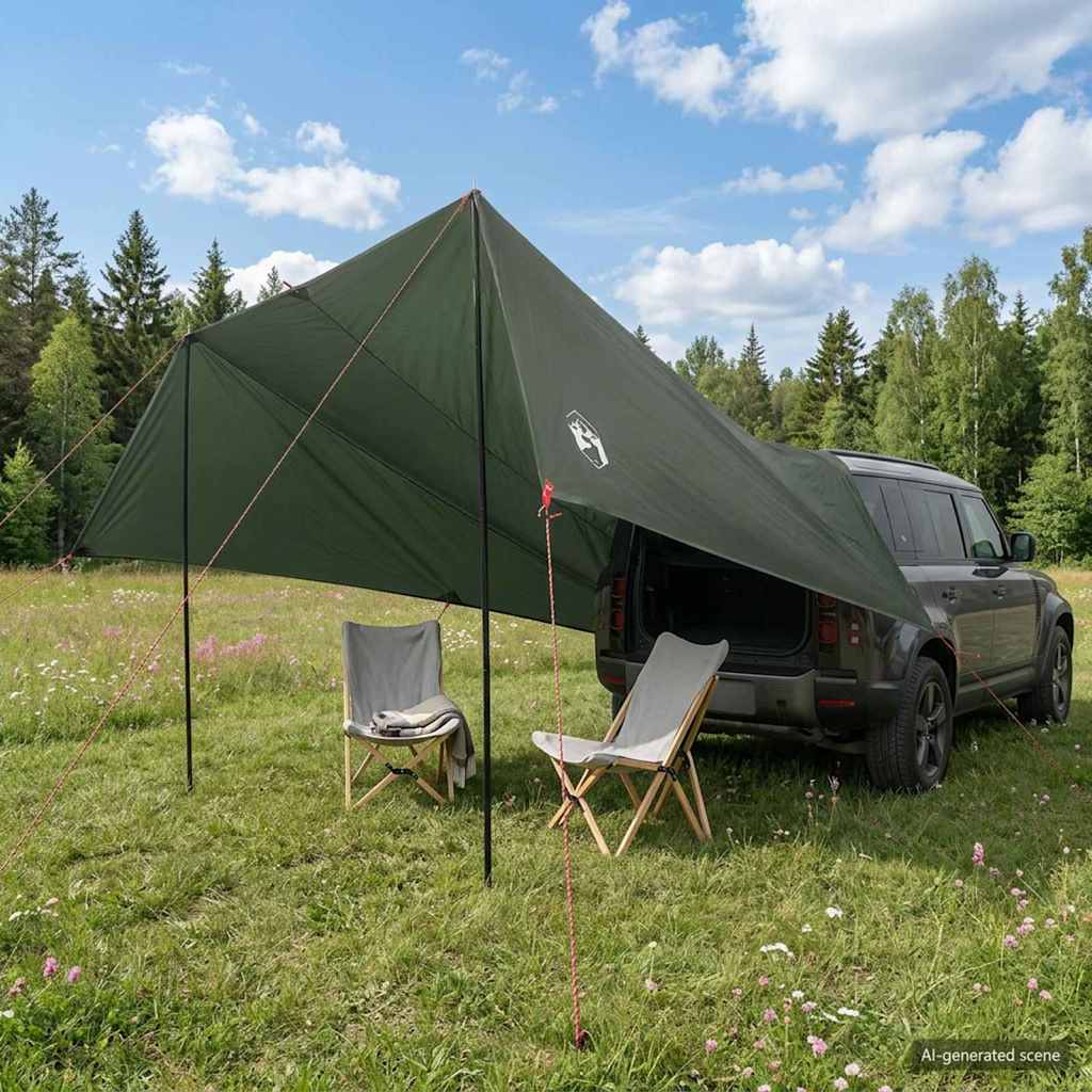 Fahrzeugmarkise mit Dach Armeegrün 518 x 580 x 215 cm