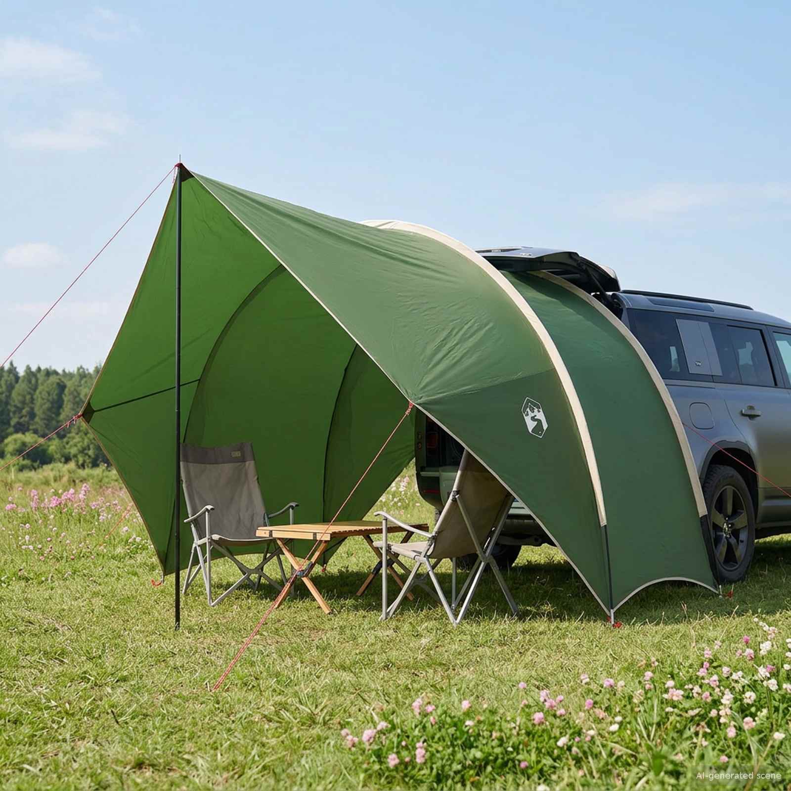 Heck-Awnings wasserfest 405 x 280 x 220 cm Grün