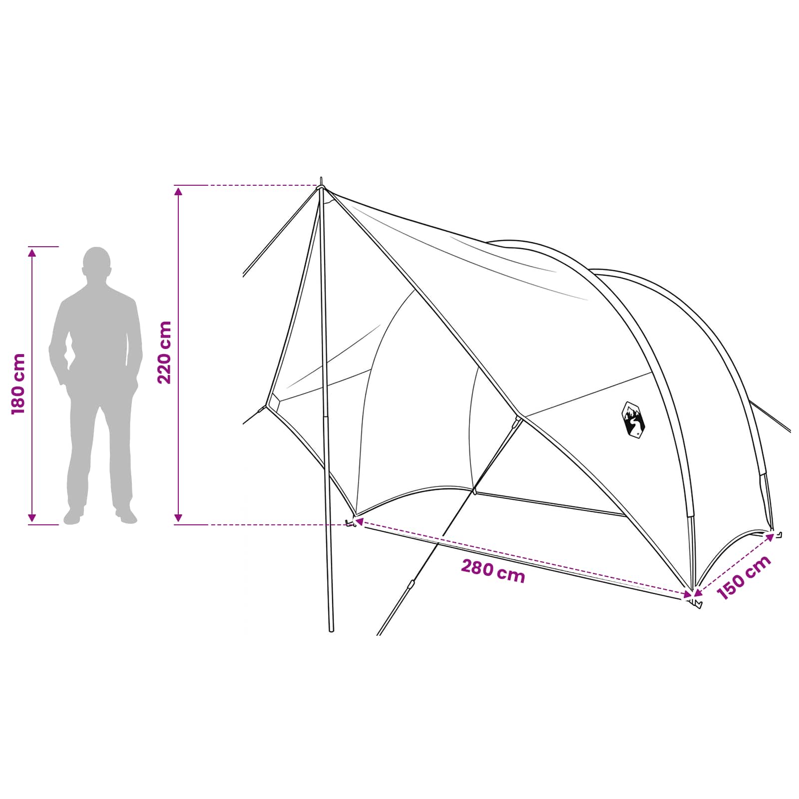 Heck-Awnings wasserfest 405 x 280 x 220 cm Blau