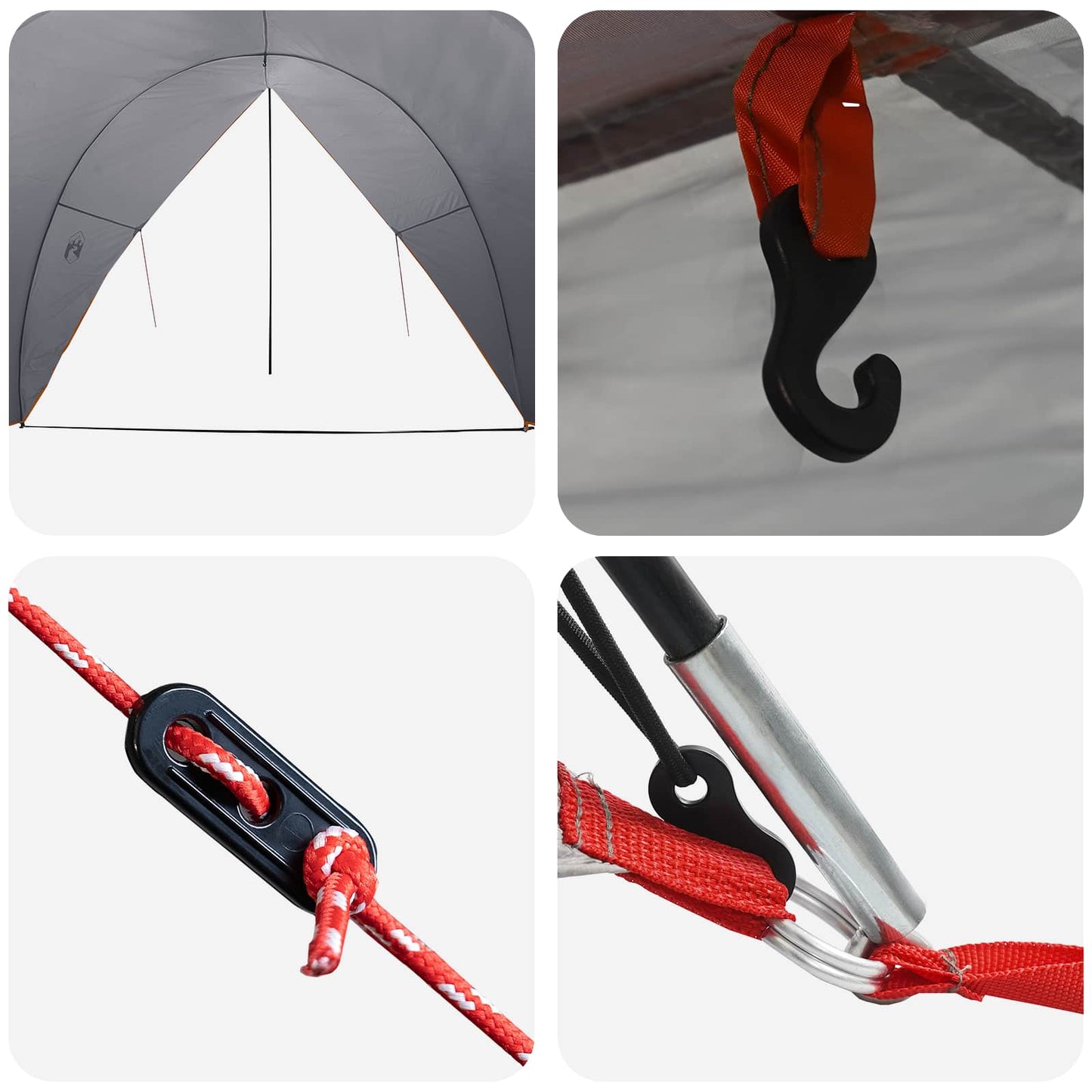 Heck-Awnings wasserfest 405 x 280 x 220 cm Grau und Orange