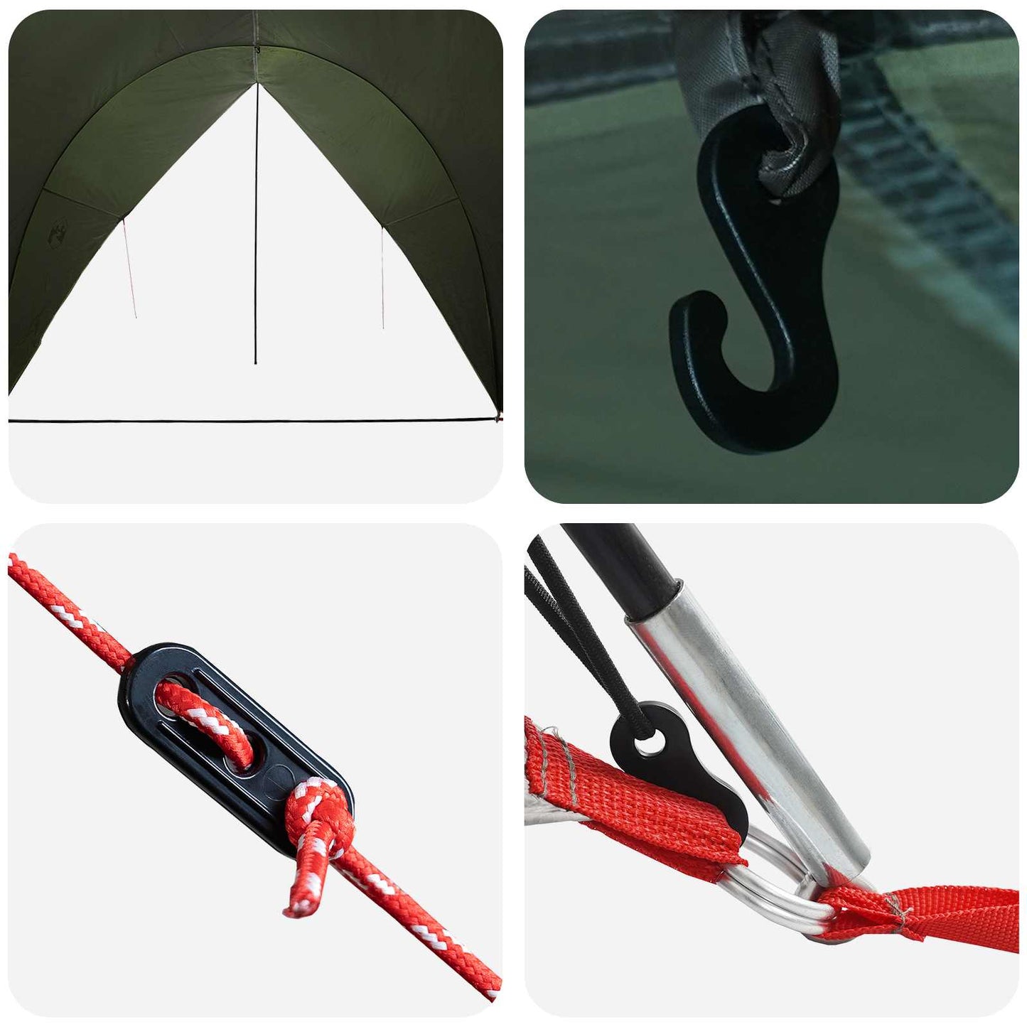 Heck-Awnings wasserfest 405 x 280 x 220 cm Olivegrün