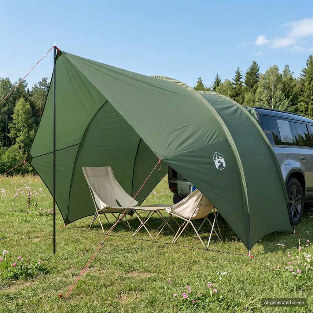 Heck-Awnings wasserfest 405 x 280 x 220 cm Olivegrün