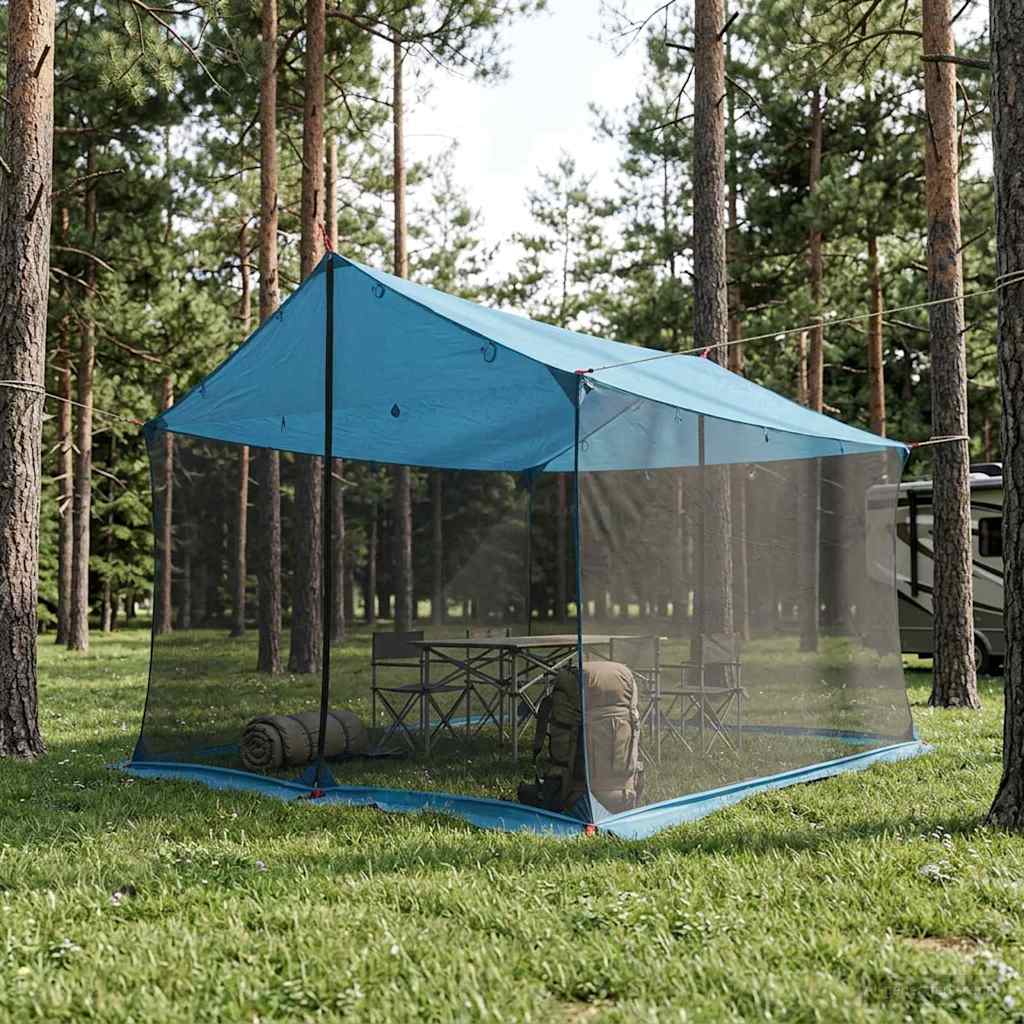 Camping-Tarp mit Netzwänden 340 x 260 x 220 cm Blau