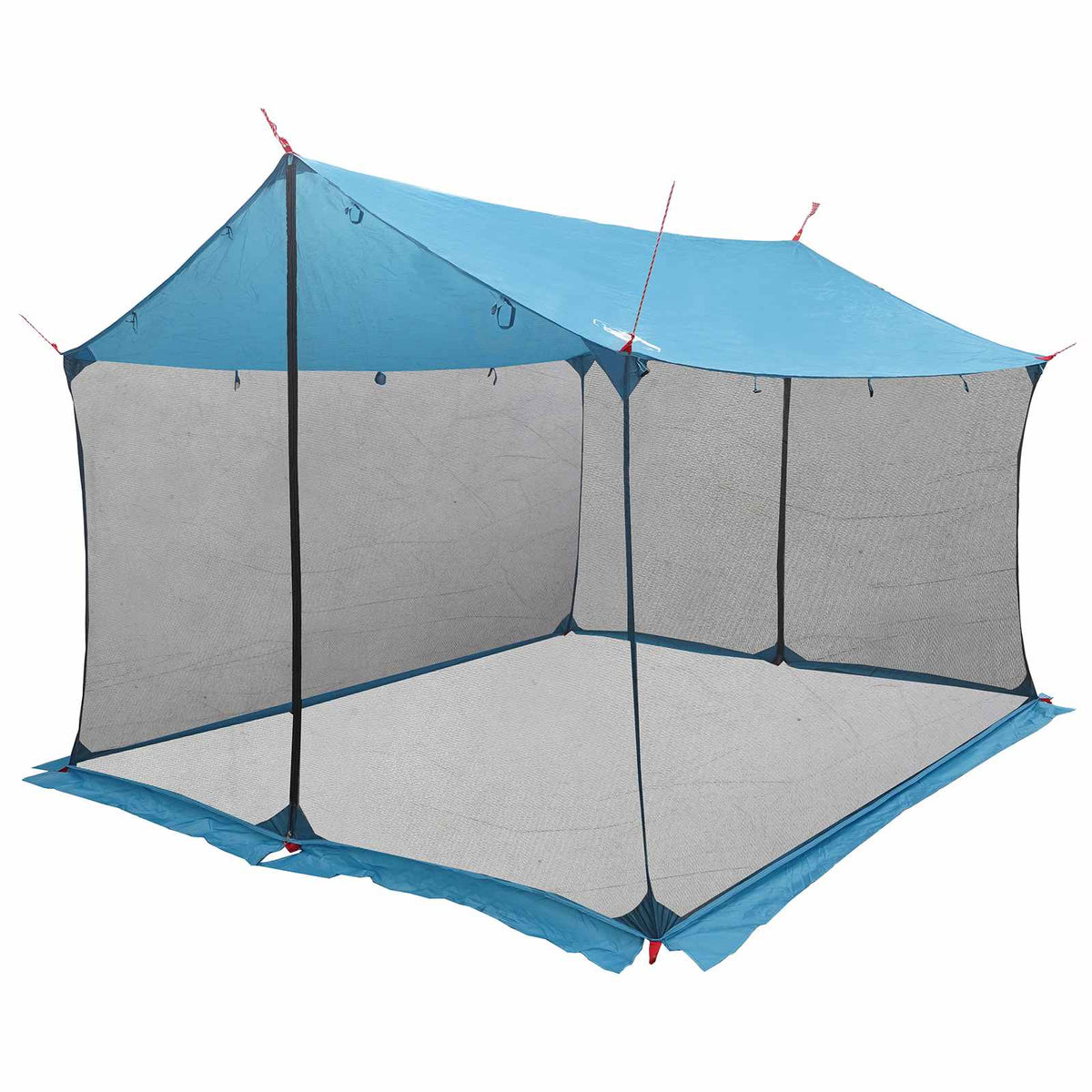 Camping-Tarp mit Netzwänden Blau 340 x 260 x 220 cm