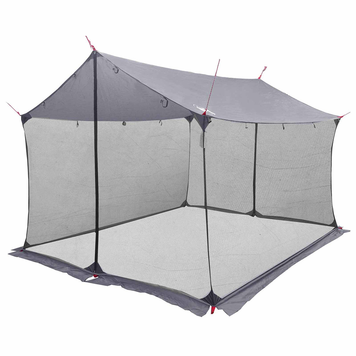 Camping-Tarp mit Netzwänden Grau und Orange 340 x 260 x 220 cm