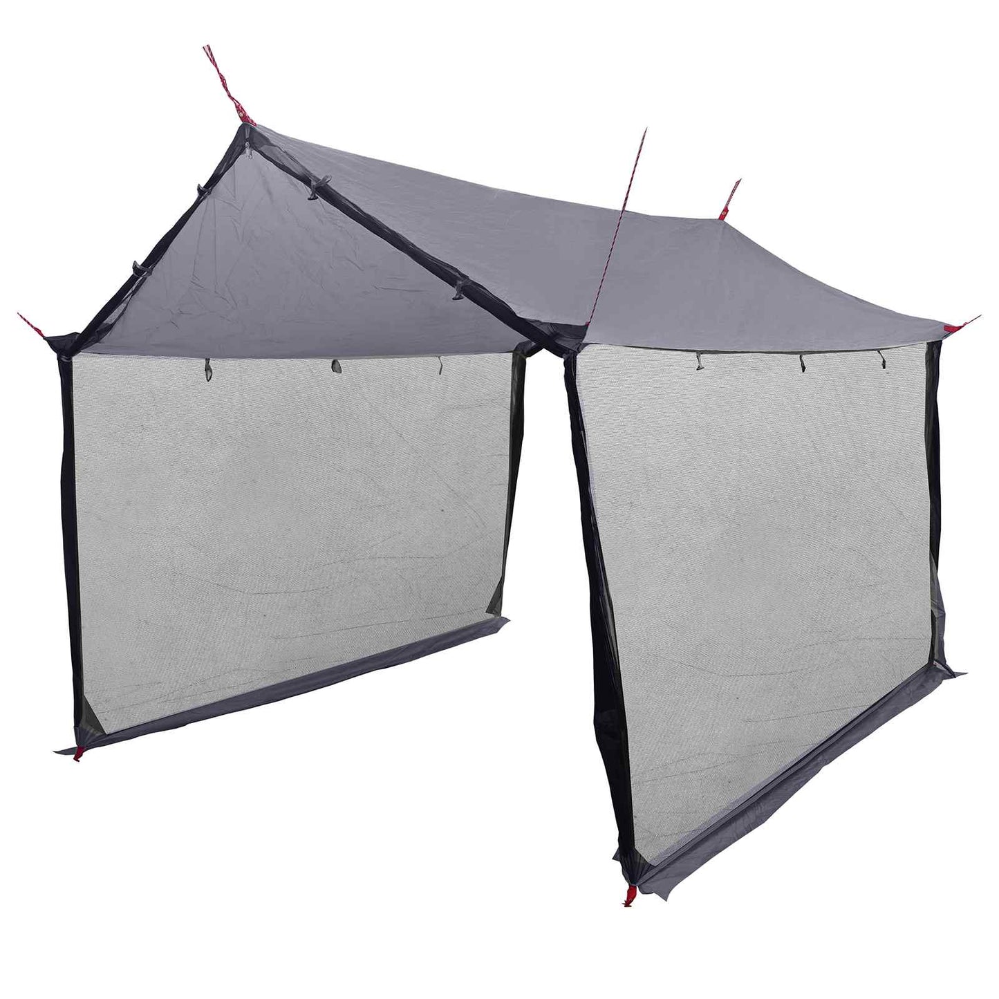 Camping-Tarp mit Netzwänden 340 x 260 x 220 cm Grau und Orange