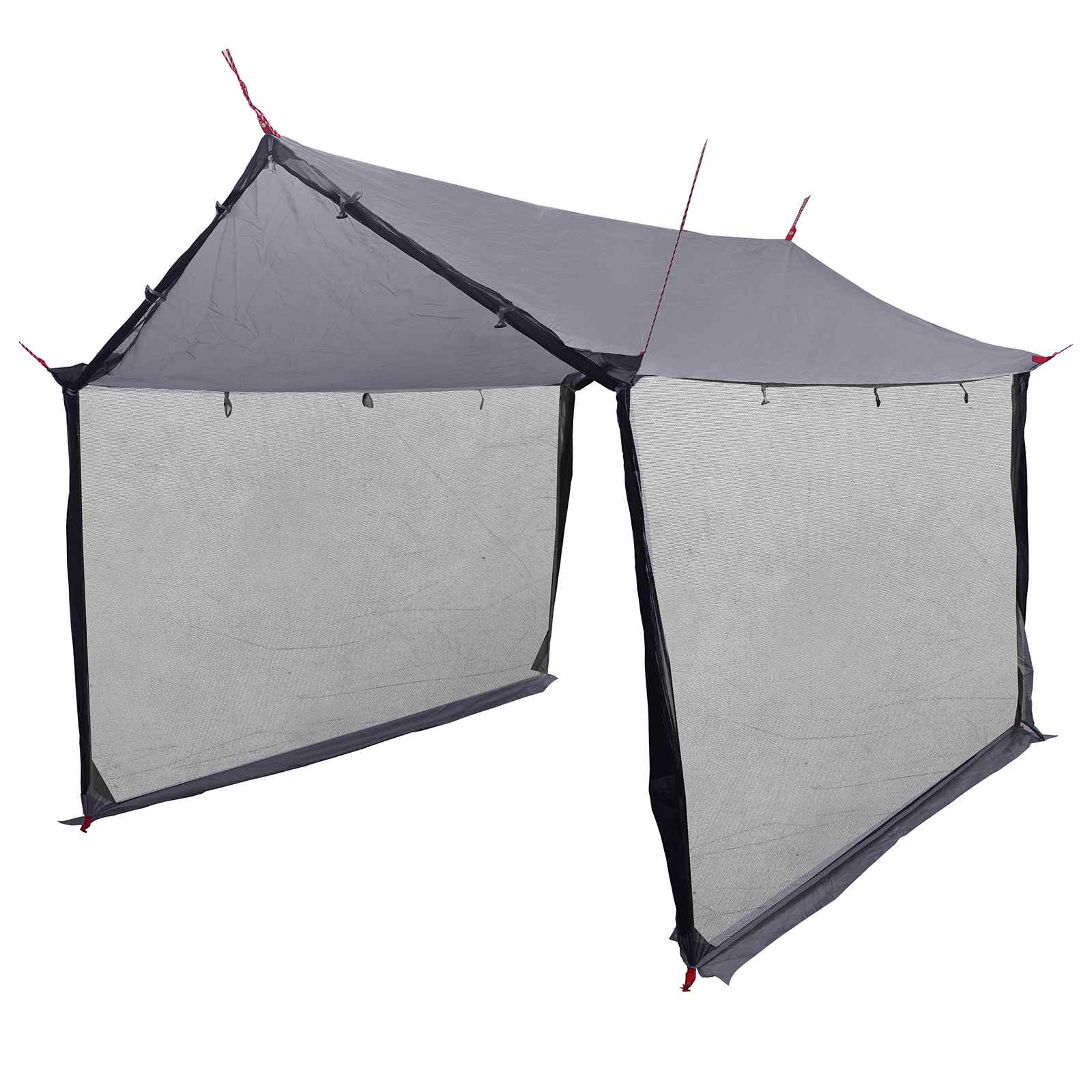 Camping-Tarp mit Netzwänden 340 x 260 x 220 cm Grau und Orange