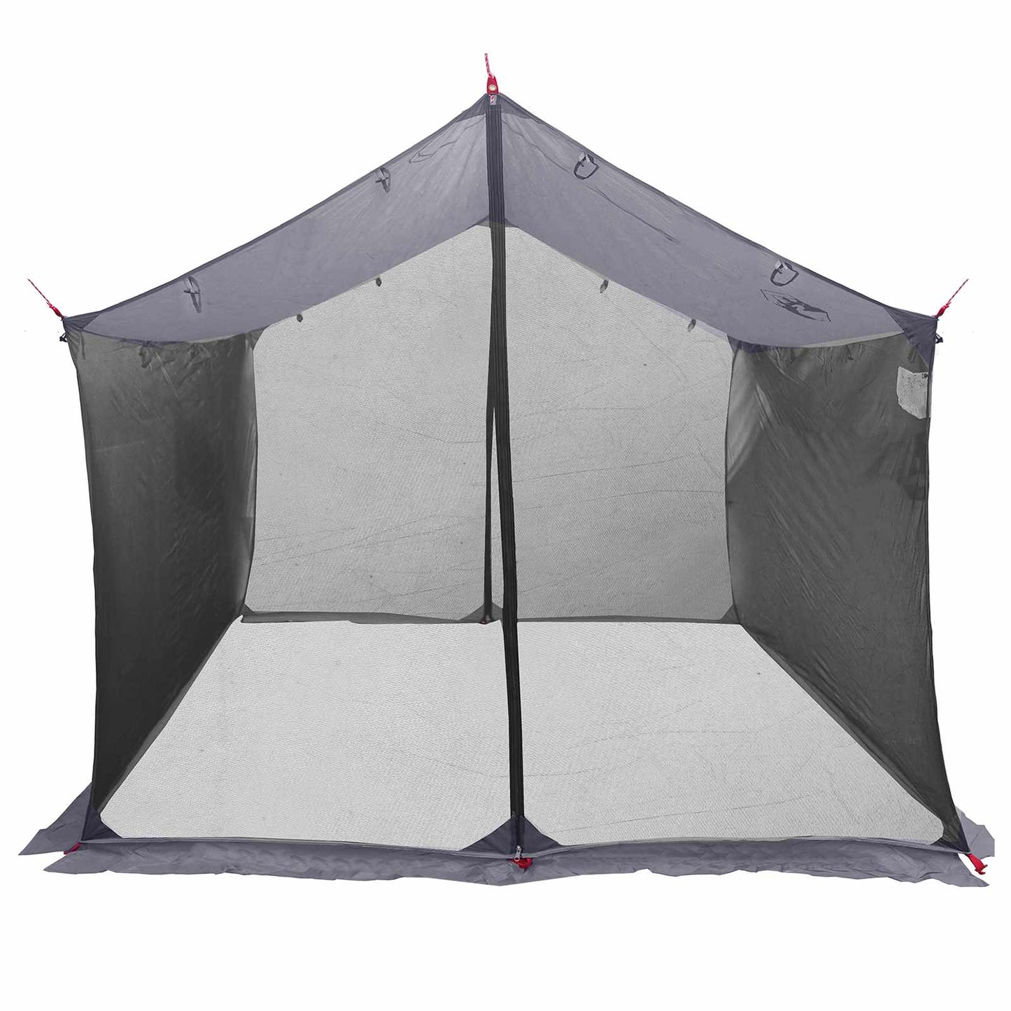 Camping-Tarp mit Netzwänden 340 x 260 x 220 cm Grau und Orange
