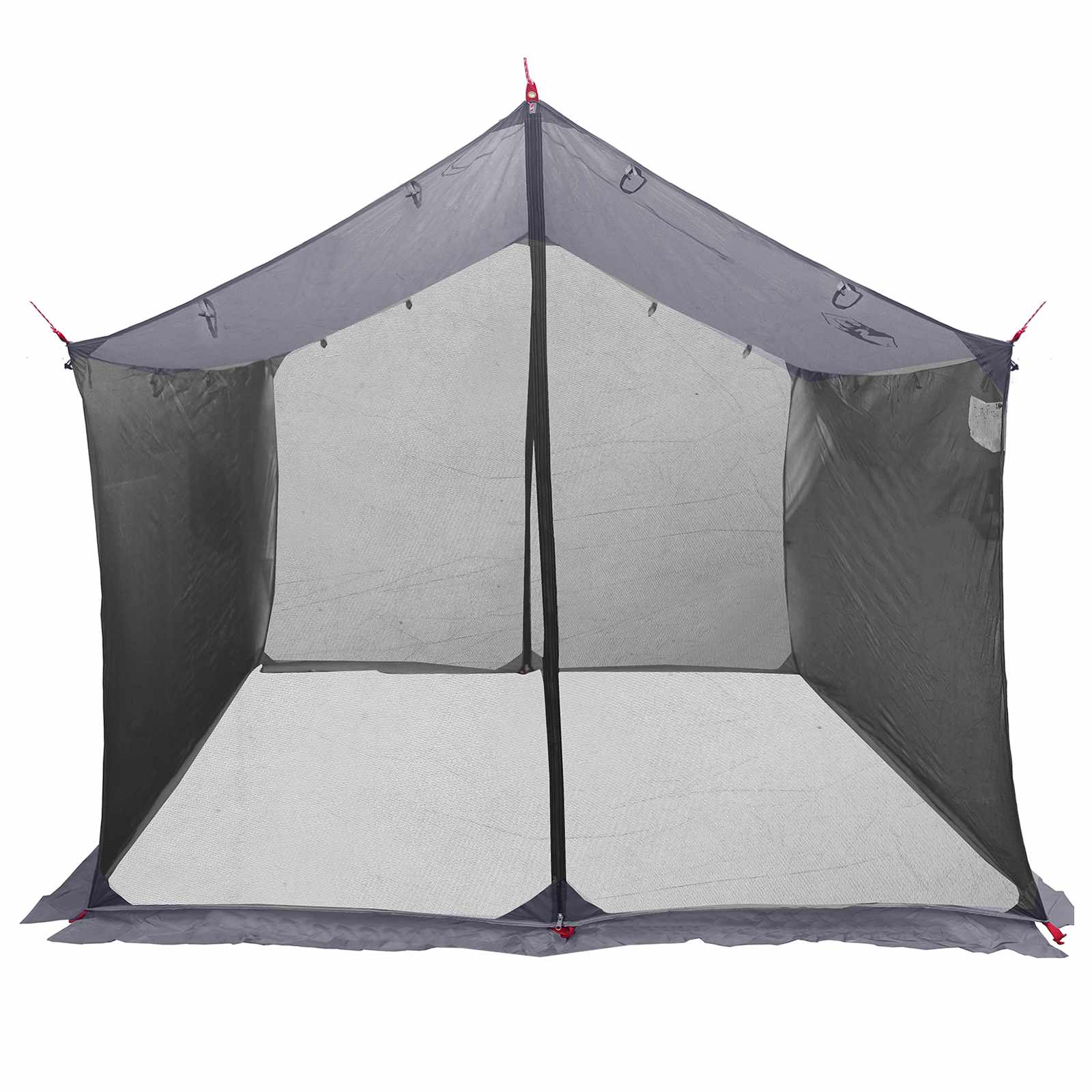 Camping-Tarp mit Netzwänden 340 x 260 x 220 cm Grau und Orange