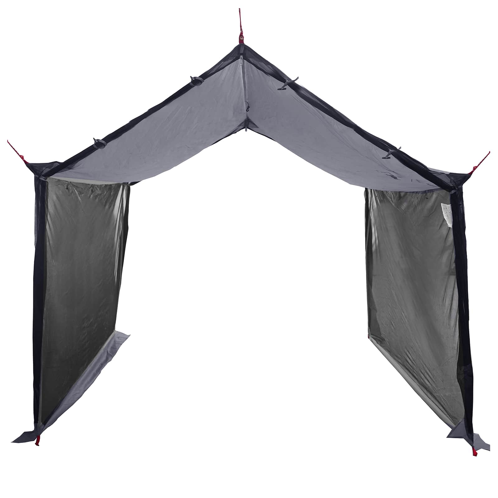 Camping-Tarp mit Netzwänden 340 x 260 x 220 cm Grau und Orange