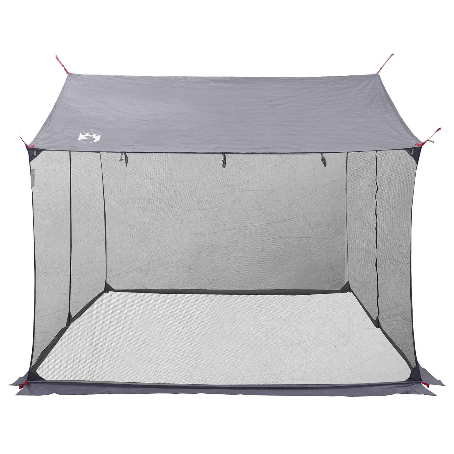 Camping-Tarp mit Netzwänden 340 x 260 x 220 cm Grau und Orange