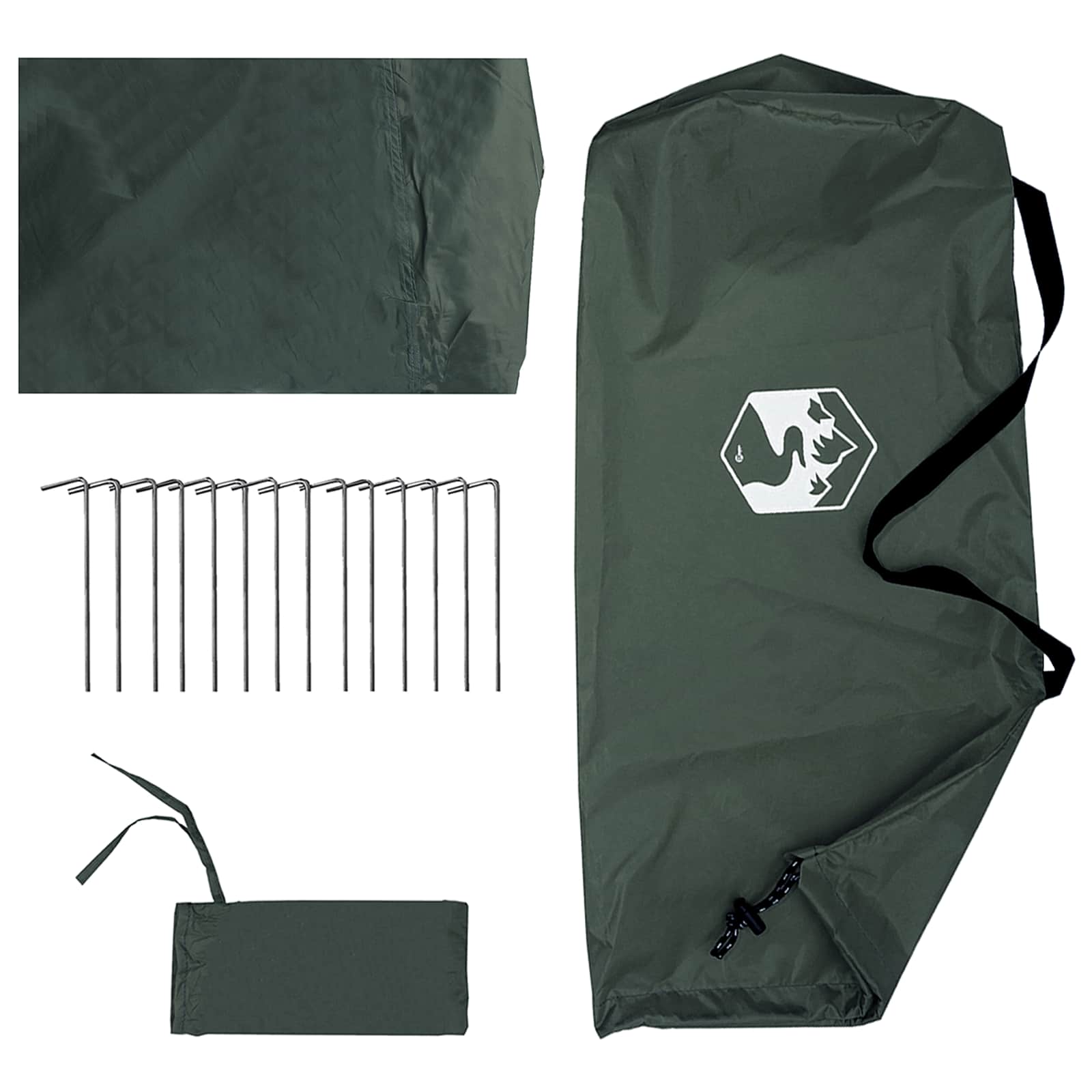 Camping-Tarp mit Netzwänden 340 x 260 x 220 cm Olivegrün
