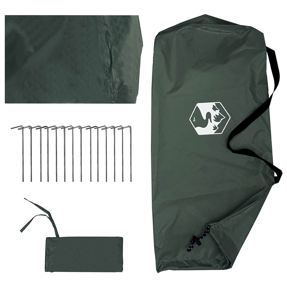 Camping-Tarp mit Netzwänden Olivegrün 340 x 260 x 220 cm