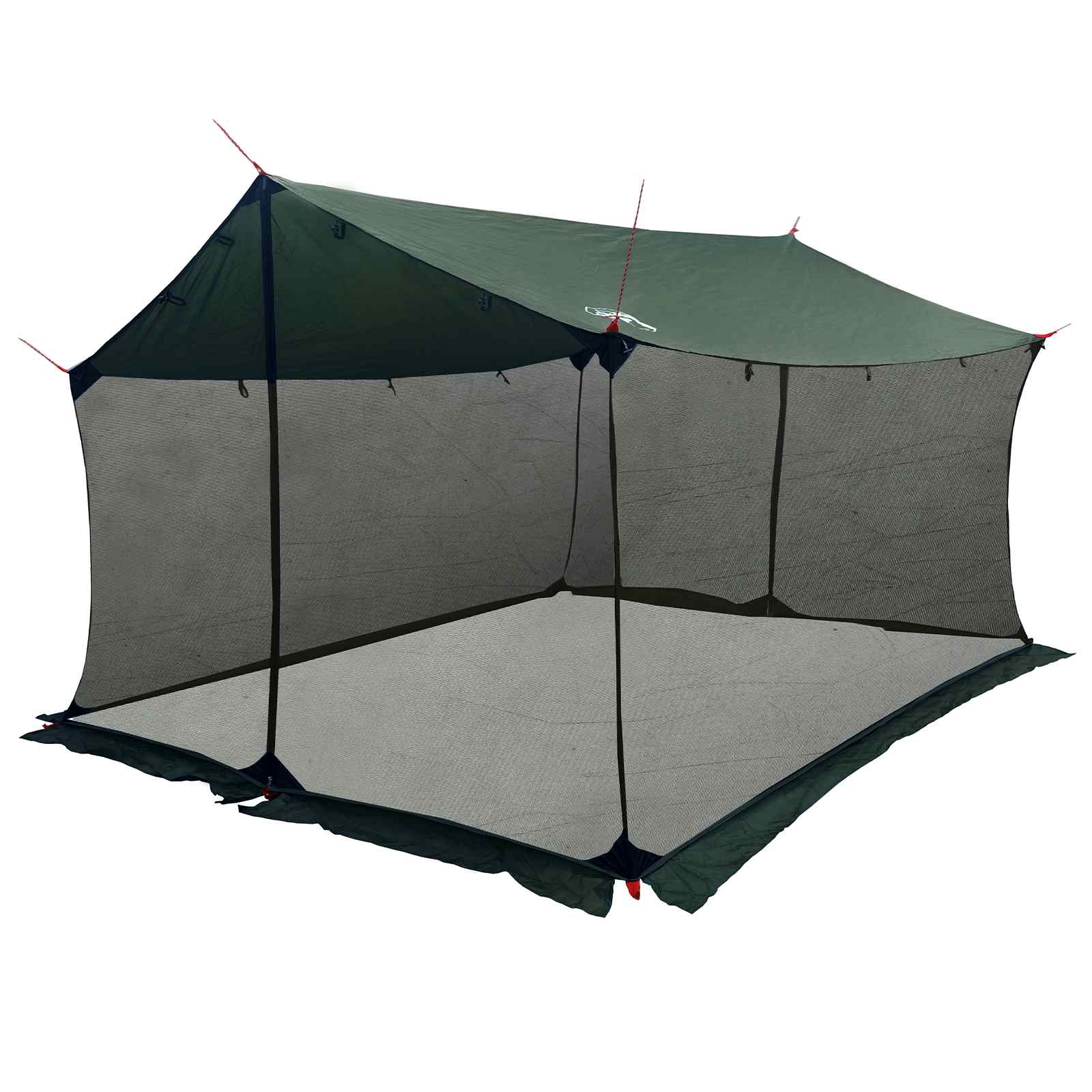 Camping-Tarp mit Netzwänden 340 x 260 x 220 cm Olivegrün