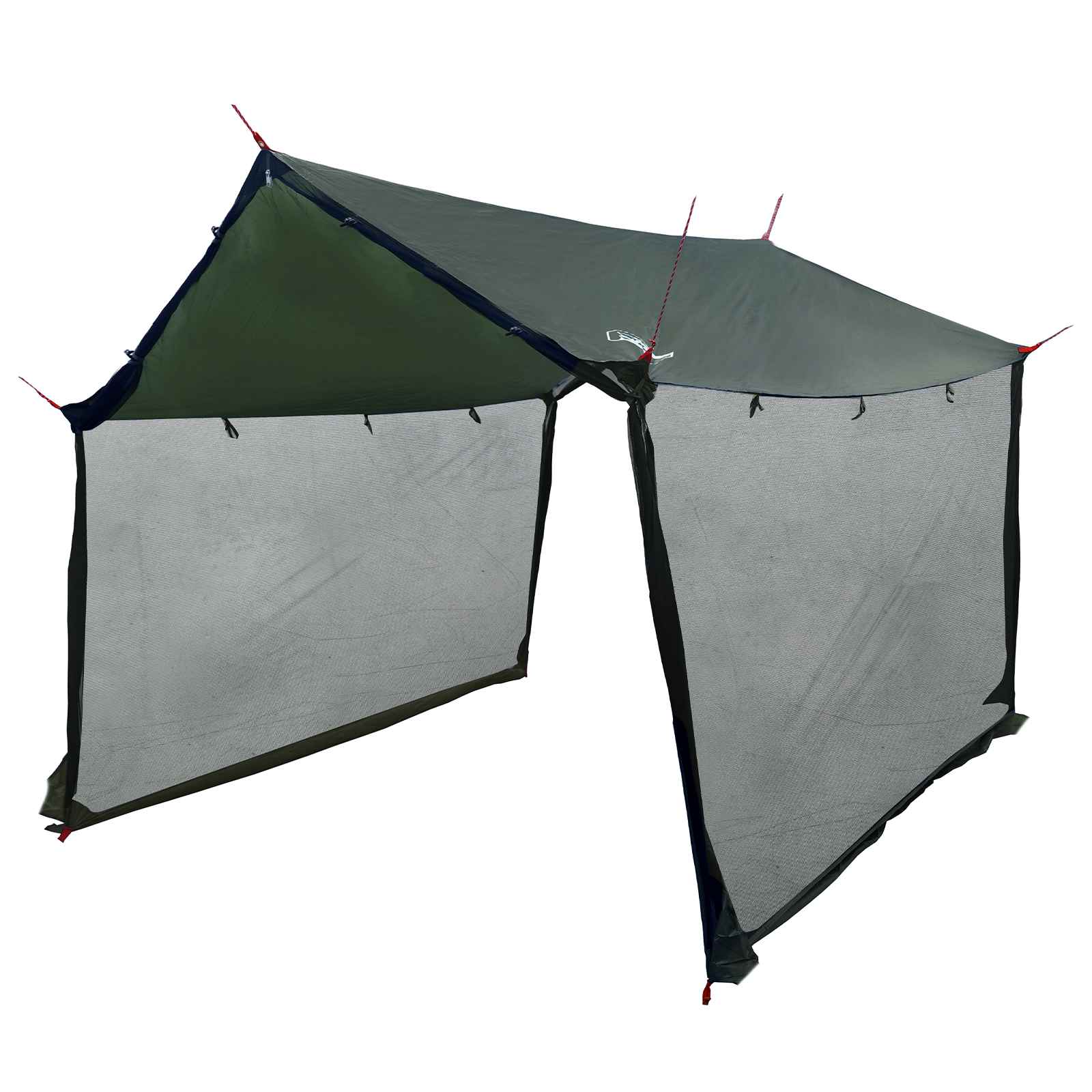 Camping-Tarp mit Netzwänden 340 x 260 x 220 cm Olivegrün