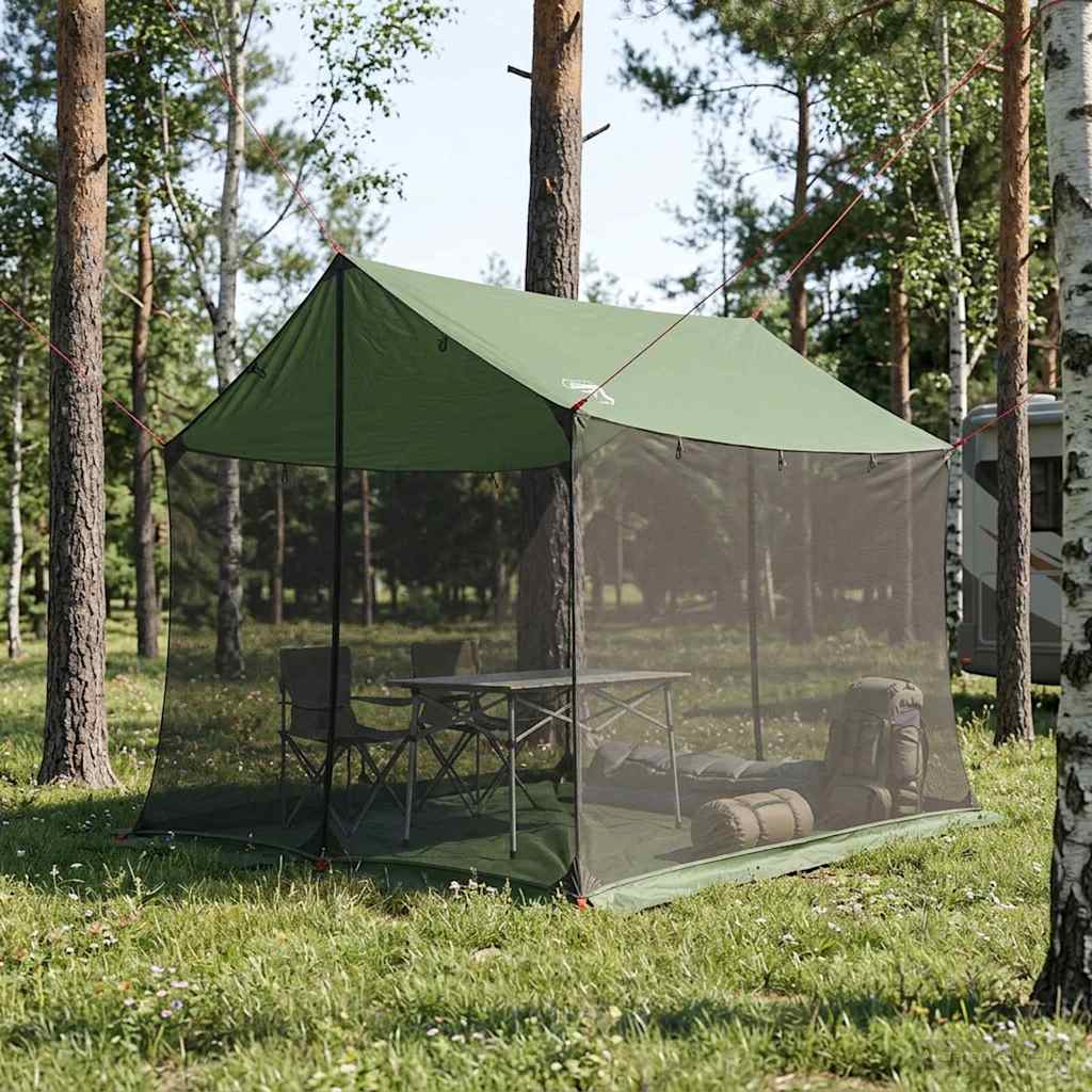 Camping-Tarp mit Netzwänden 270 x 210 x 210 cm Grün