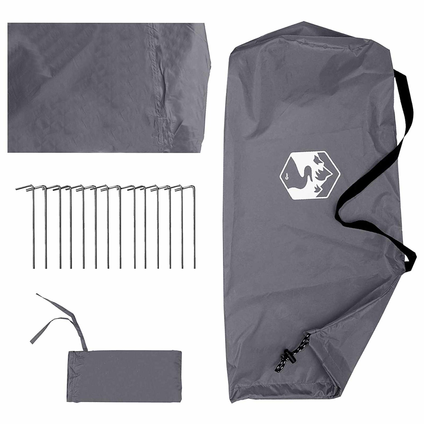 Camping-Tarp mit Netzwänden 270 x 210 x 210 cm Grau und Orange