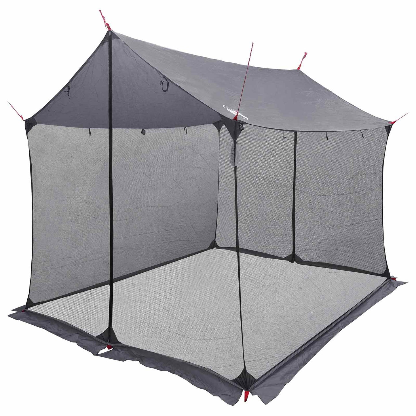 Camping-Tarp mit Netzwänden 270 x 210 x 210 cm Grau und Orange