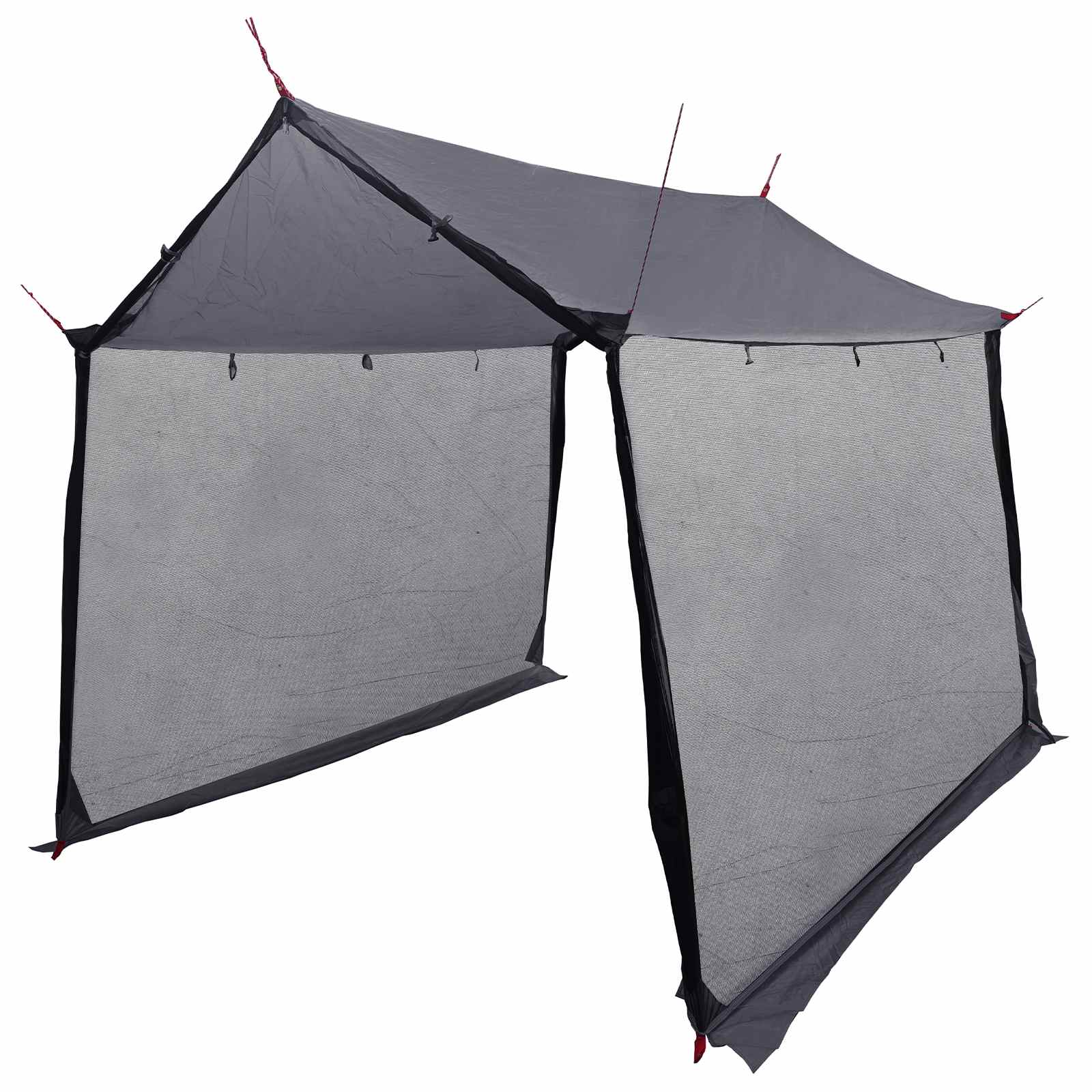 Camping-Tarp mit Netzwänden 270 x 210 x 210 cm Grau und Orange