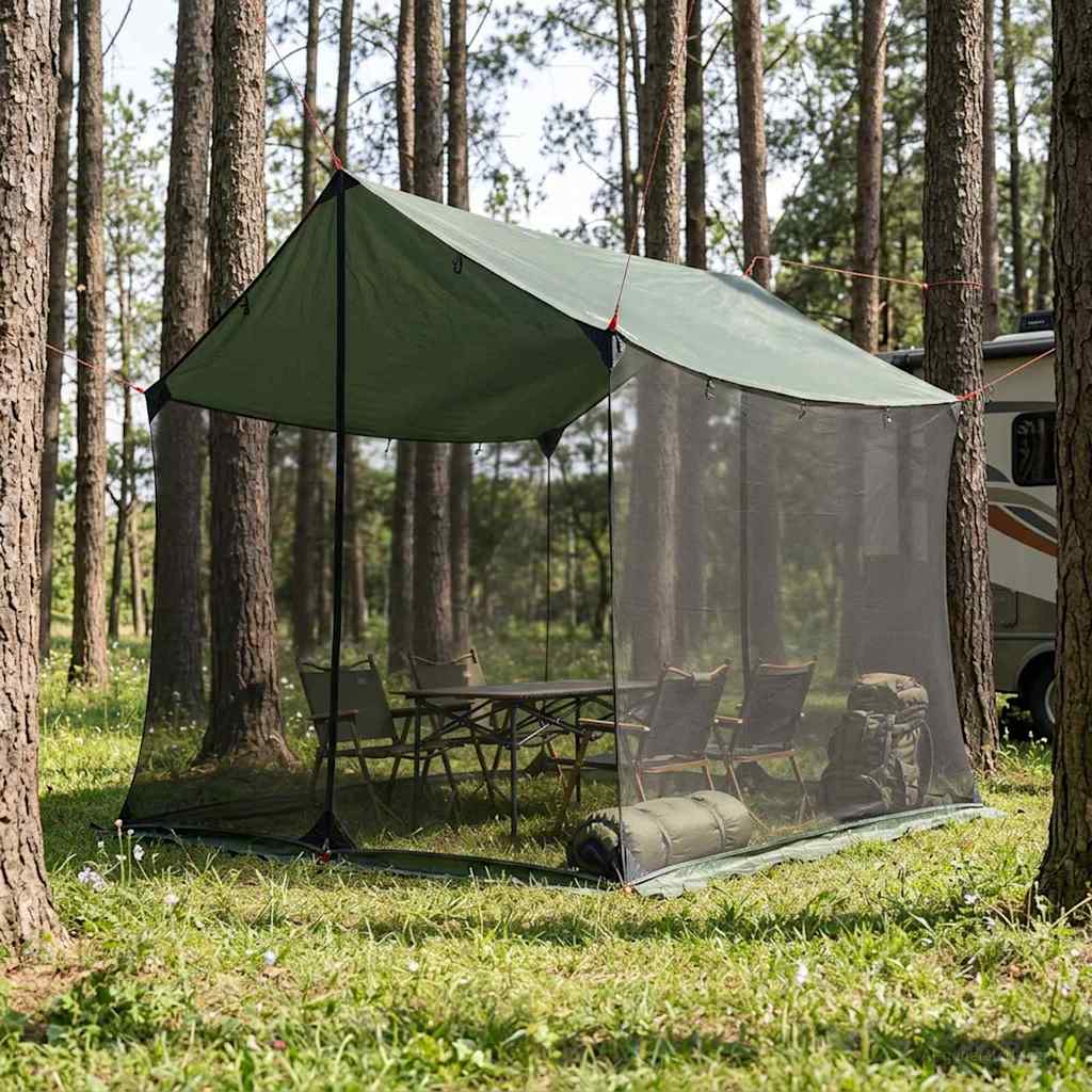 Camping-Tarp mit Netzwänden 270 x 210 x 210 cm Olivegrün