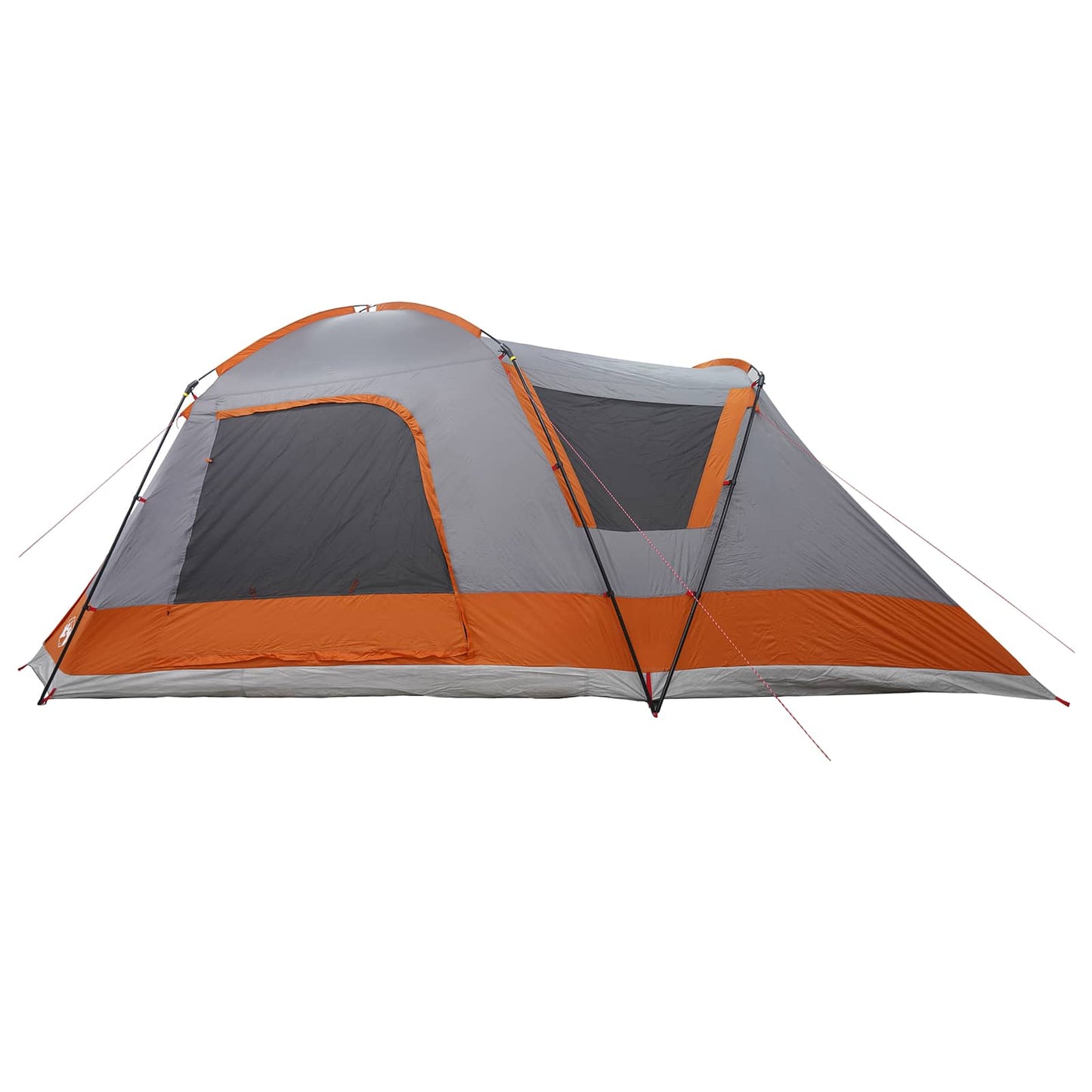 Hütten-Zelt Grau und Orange 12-Personen Polyester und Stahl