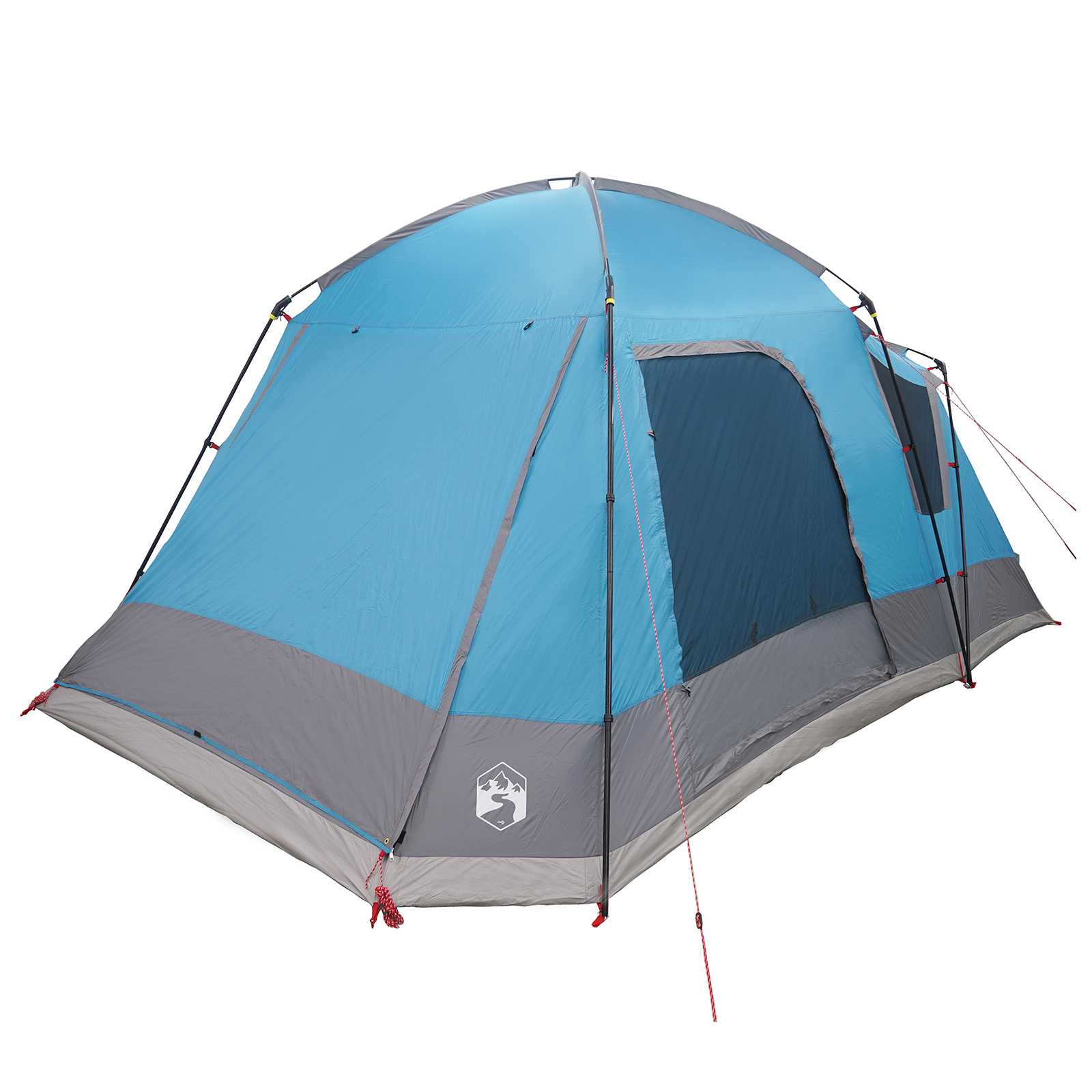Hütten-Zelt mit Dach Blau 8-Personen Polyester und Stahl