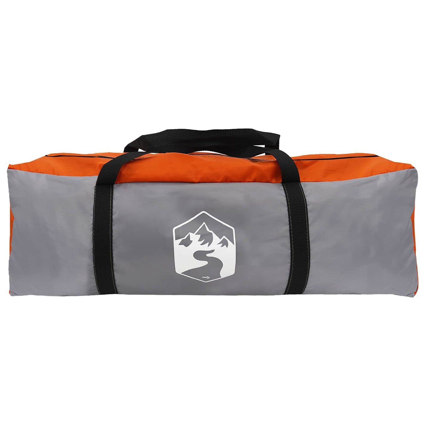 Hütten-Zelt Grau und Orange 8-Personen Polyester und Stahl