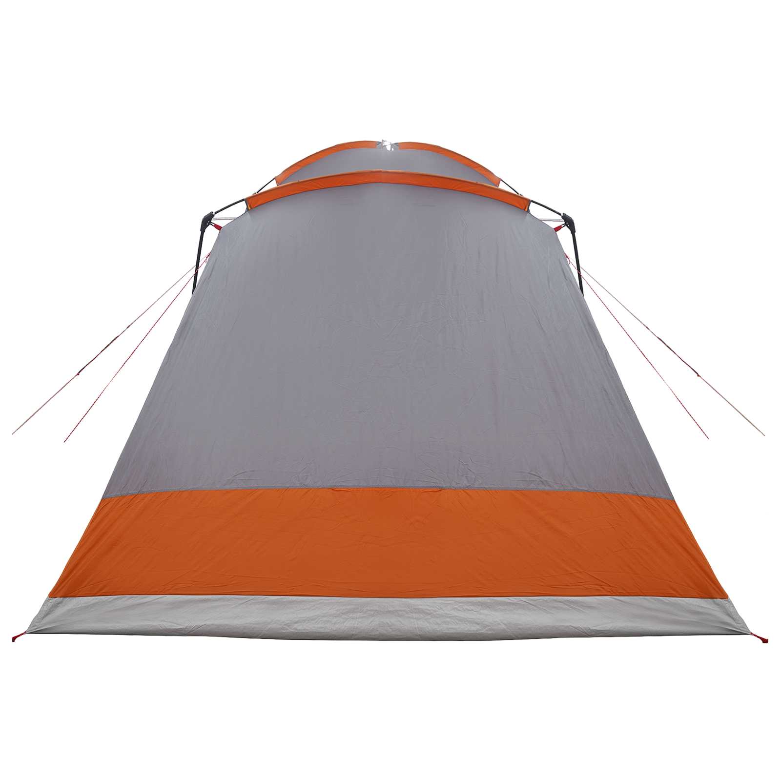 Hütten-Zelt Grau und Orange 8-Personen Polyester und Stahl
