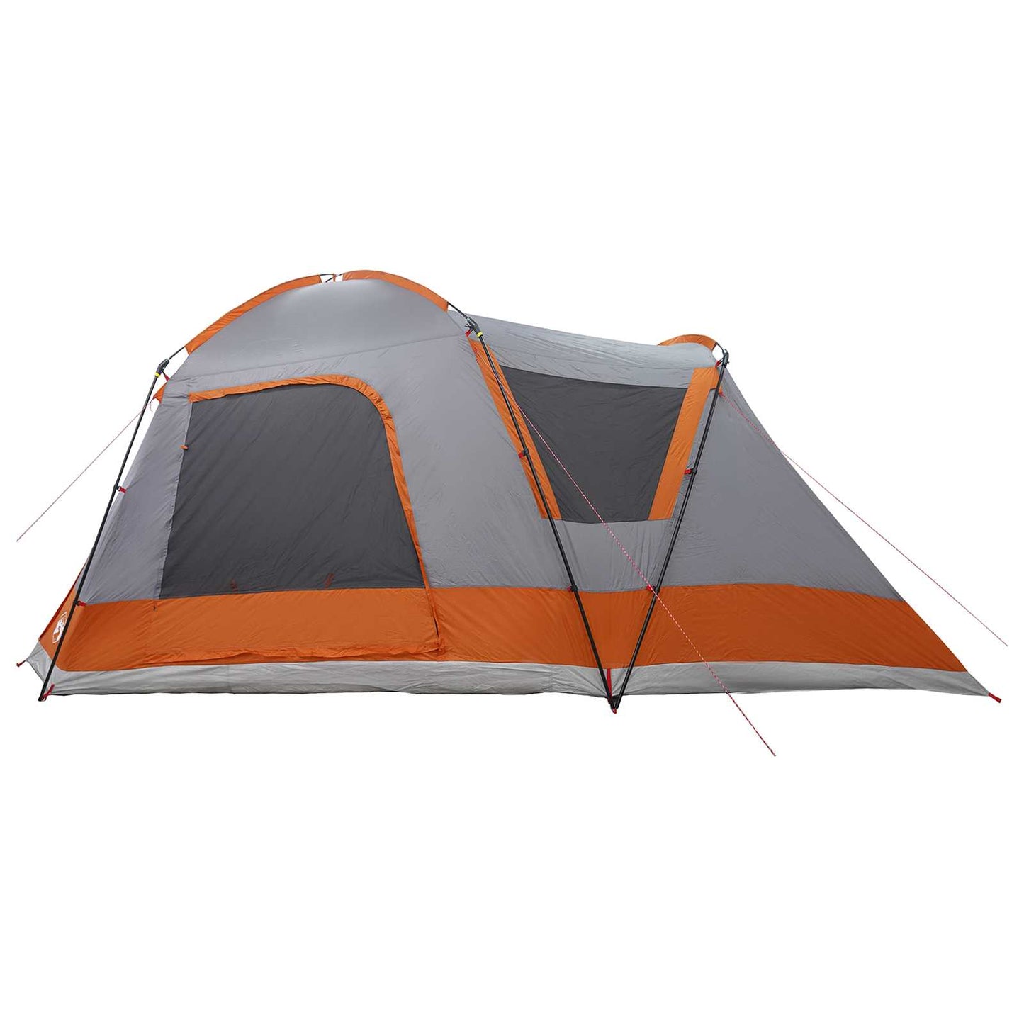 Hütten-Zelt Grau und Orange 8-Personen Polyester und Stahl