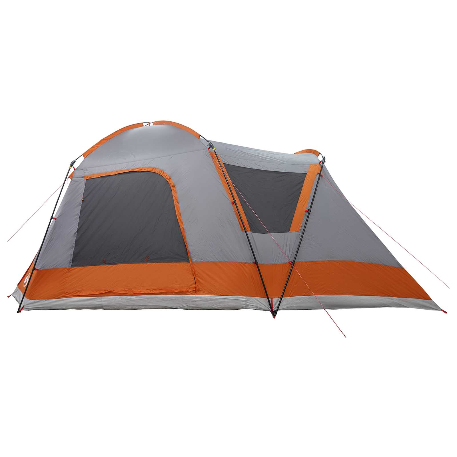 Hütten-Zelt Grau und Orange 8-Personen Polyester und Stahl
