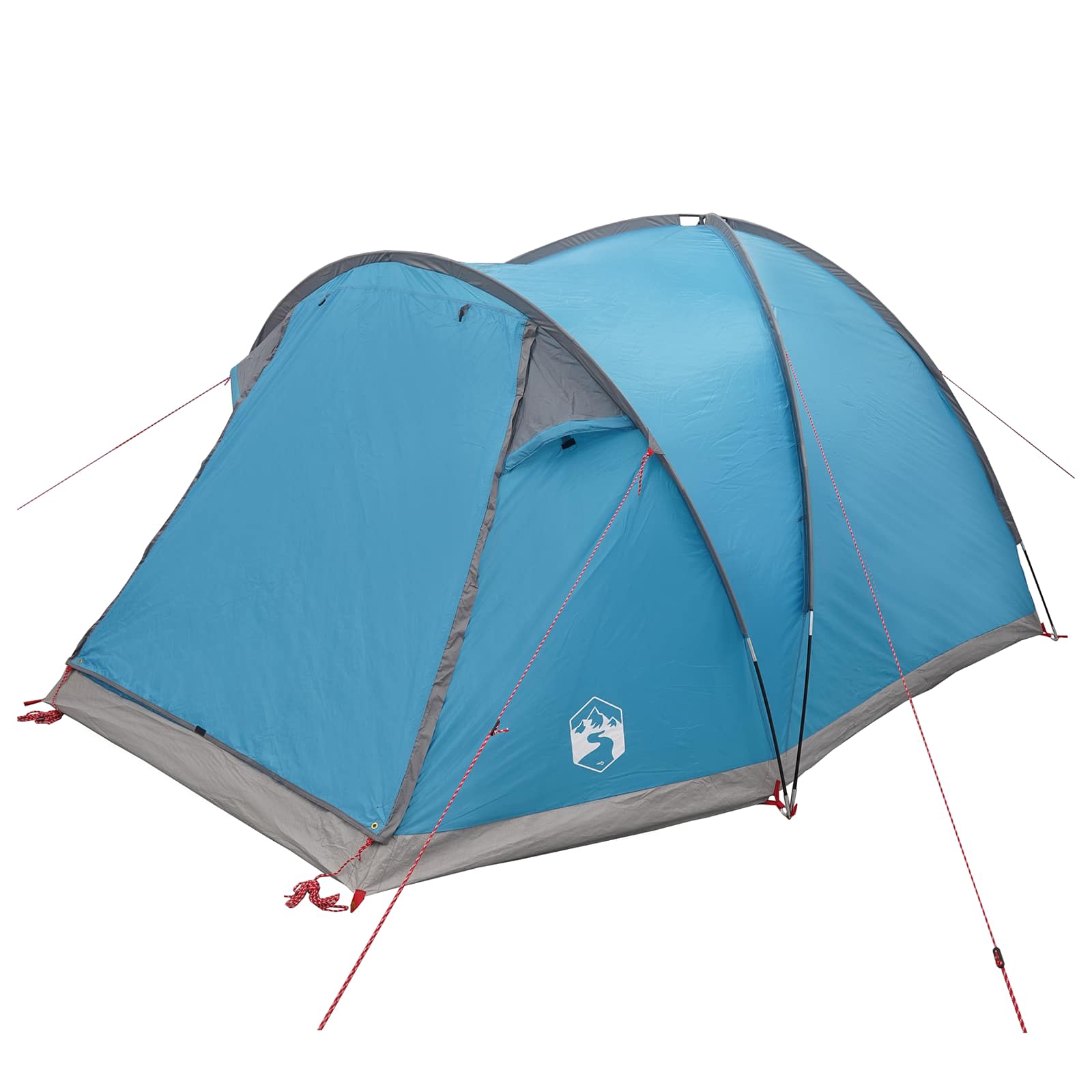 Hütten-Zelt mit Dach Blau 4-Personen Polyester und Stahl
