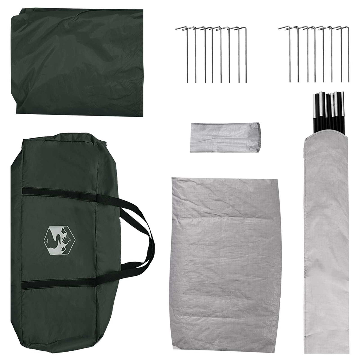 Hütten-Zelt 4 Personen Armeegrün Polyester und Stahl