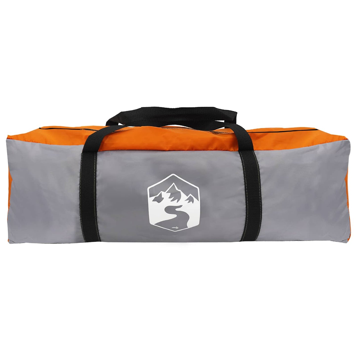 Hütten-Zelt Grau und Orange 6-Personen Polyester und Stahl