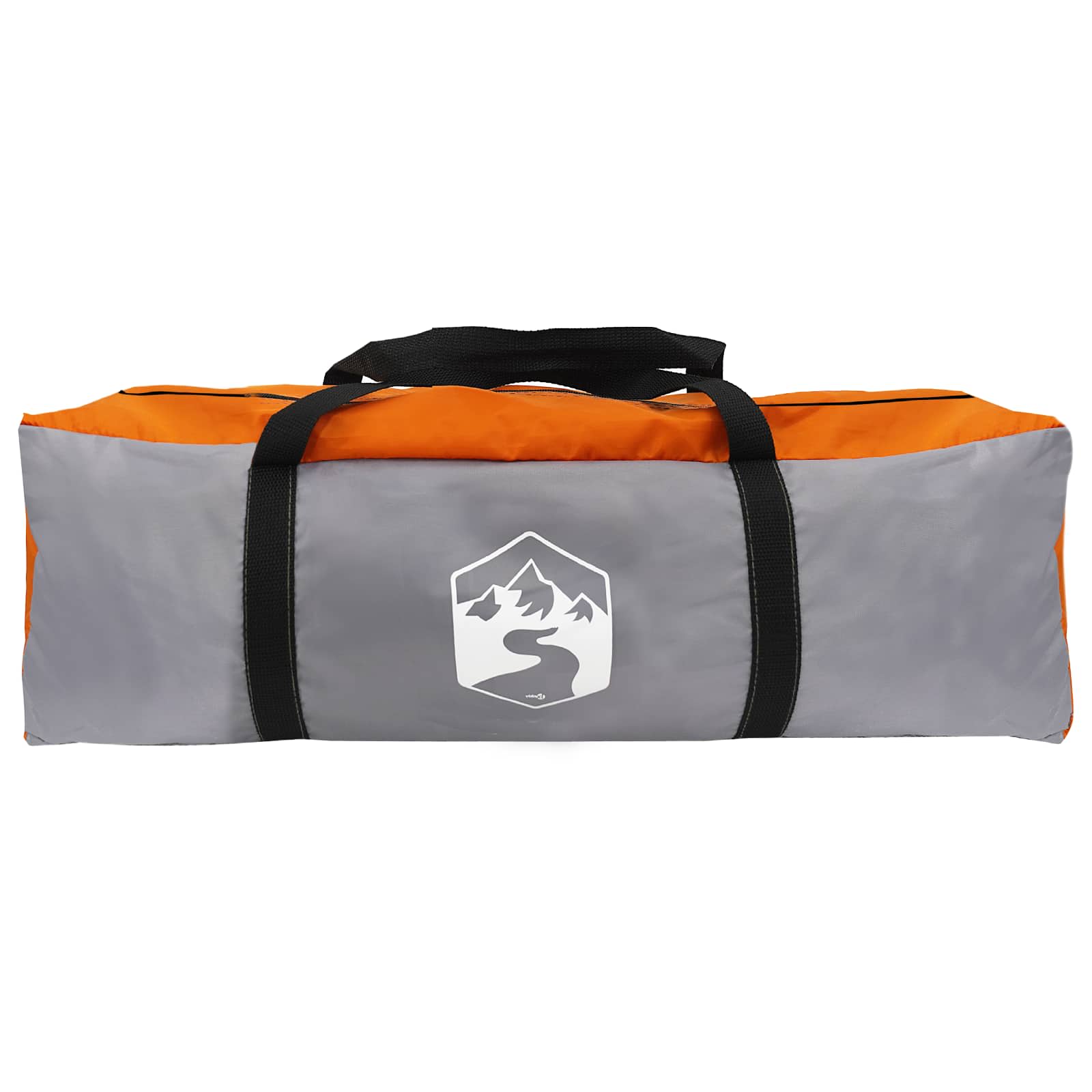 Hütten-Zelt Grau und Orange 6-Personen Polyester und Stahl